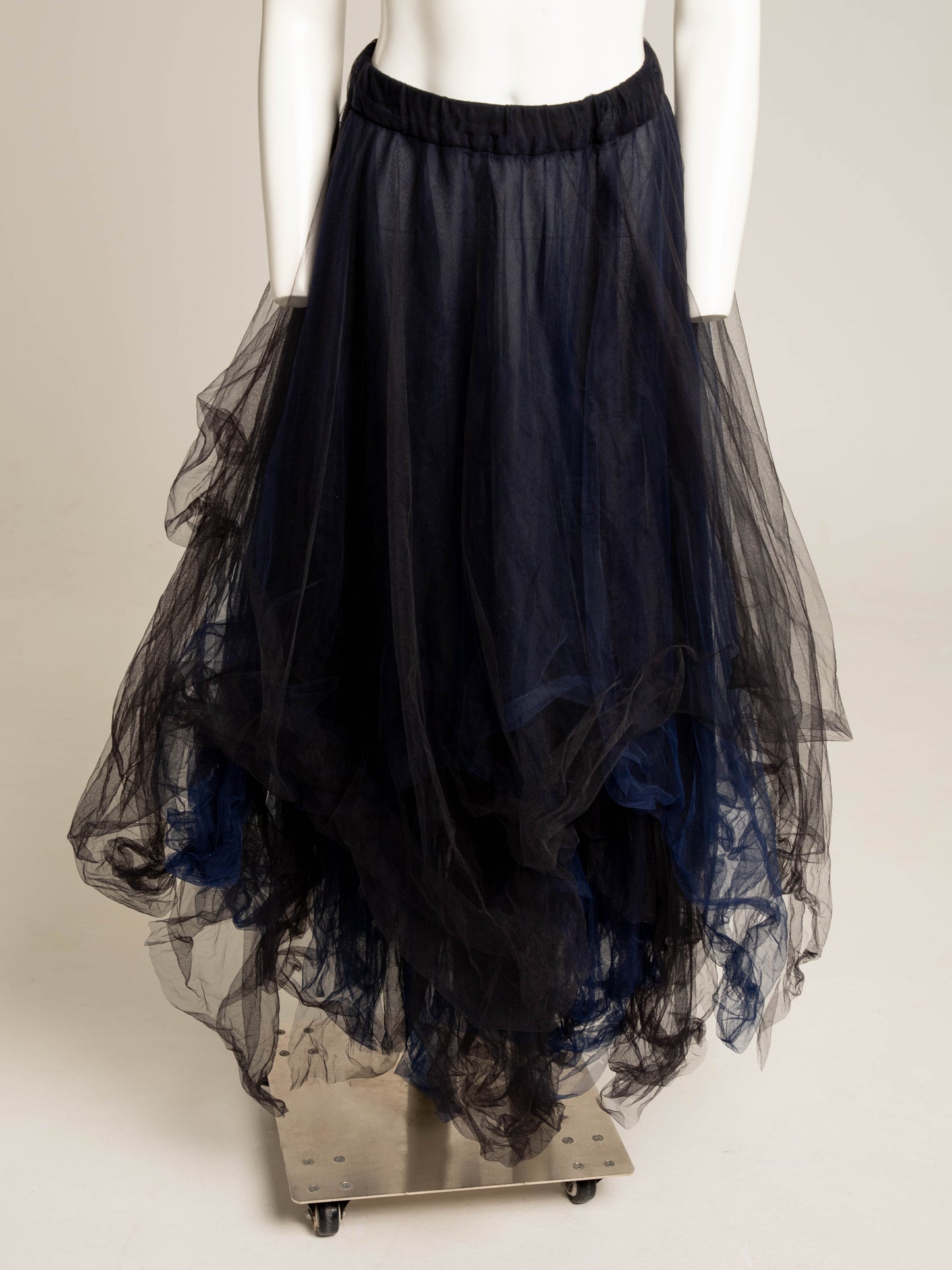 Romeo Gigli G Gigli 1994 Black and Navy Tulle Skirt
