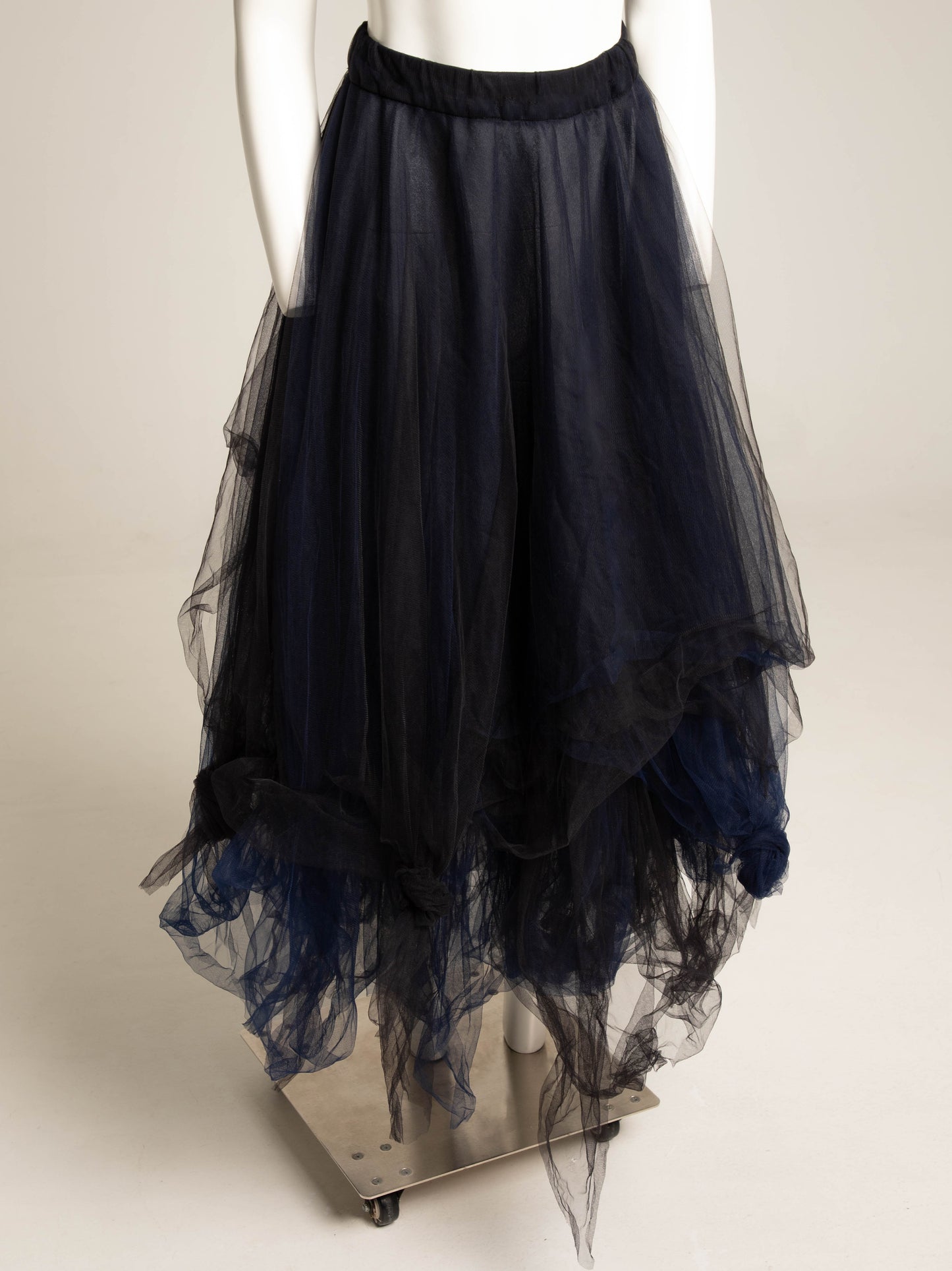 Romeo Gigli G Gigli 1994 Black and Navy Tulle Skirt