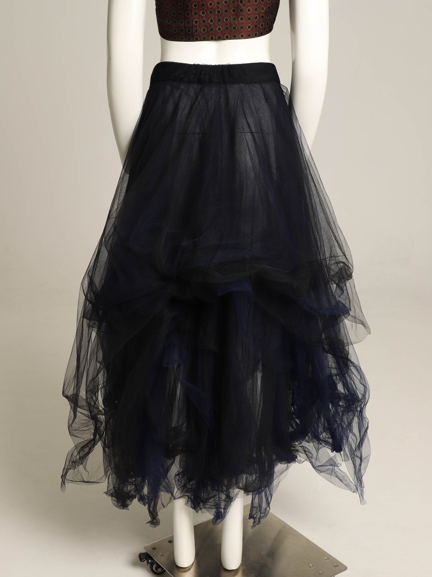 Romeo Gigli G Gigli 1994 Black and Navy Tulle Skirt