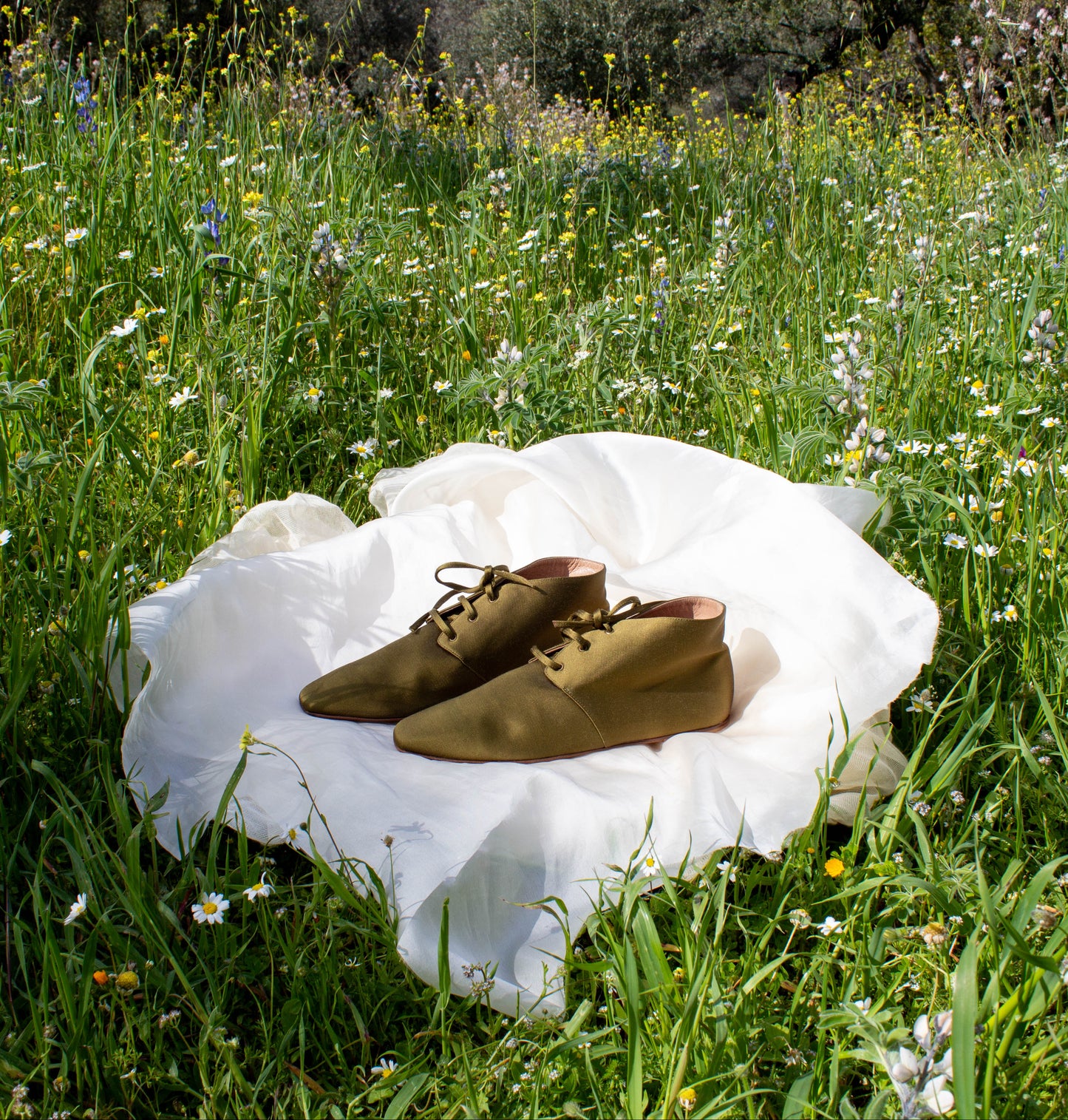 Romeo Gigli Casadei 1990 Golden Green Flats