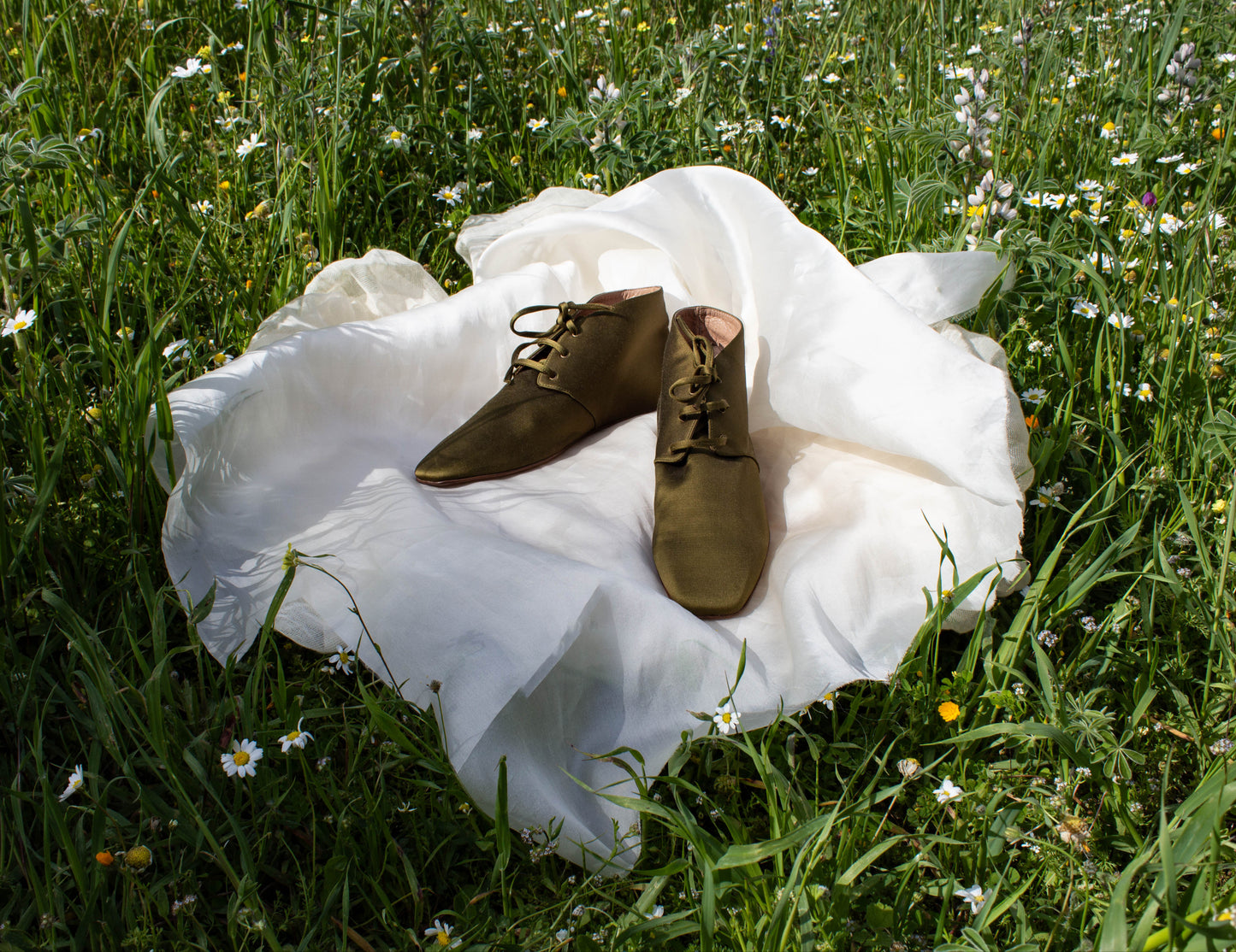 Romeo Gigli Casadei 1990 Golden Green Flats