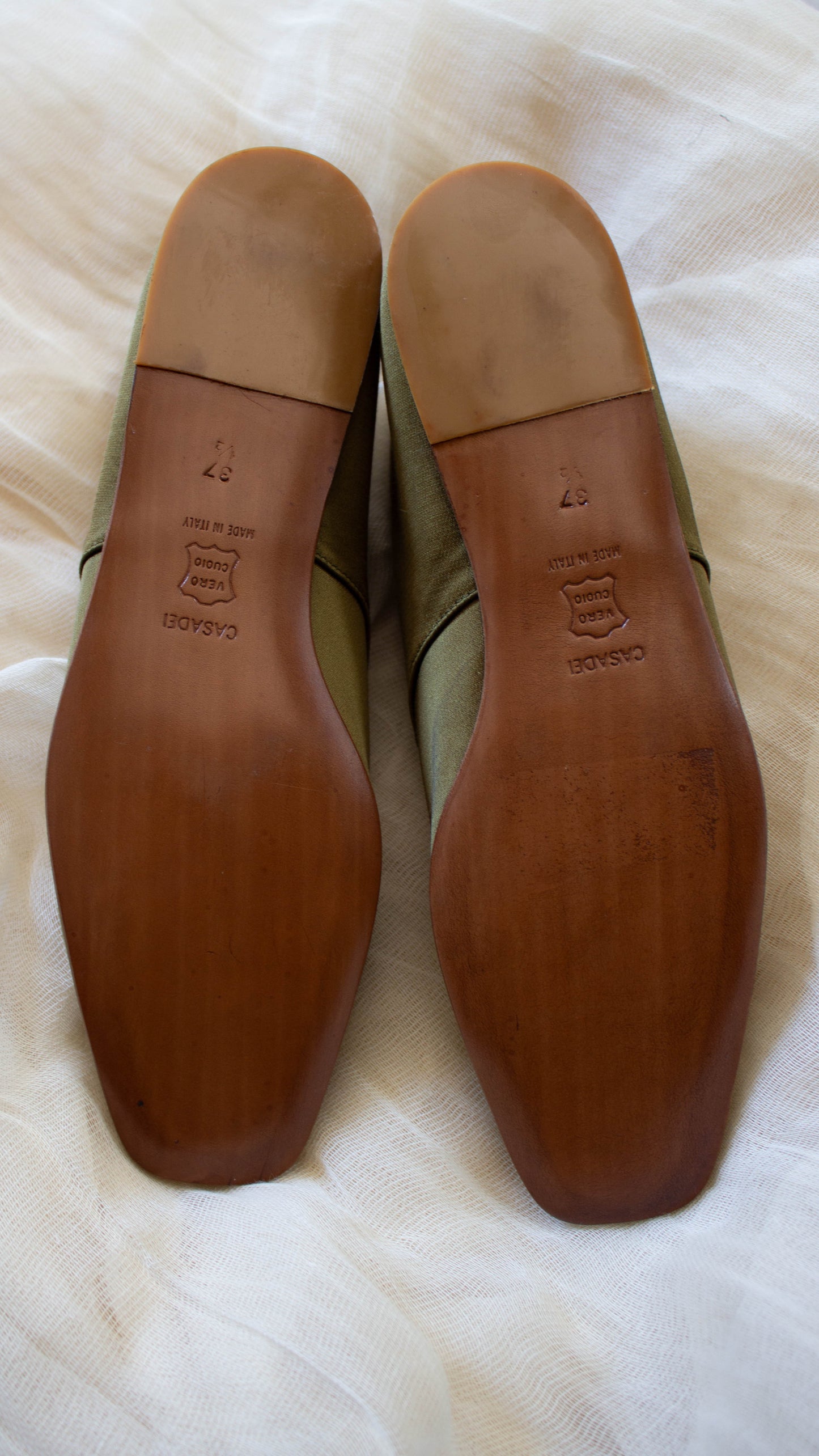 Romeo Gigli Casadei 1990 Golden Green Flats