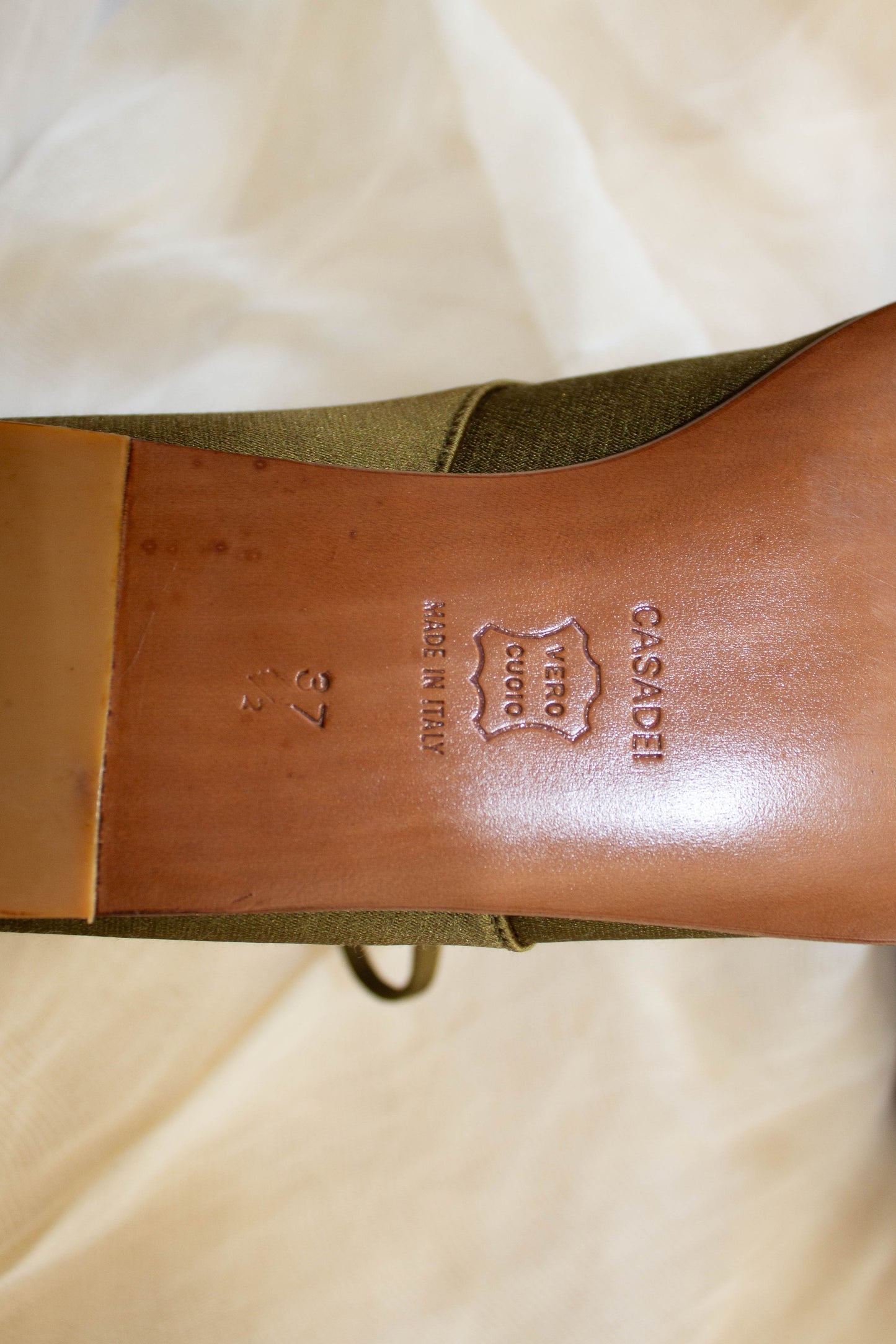 Romeo Gigli Casadei 1990 Golden Green Flats