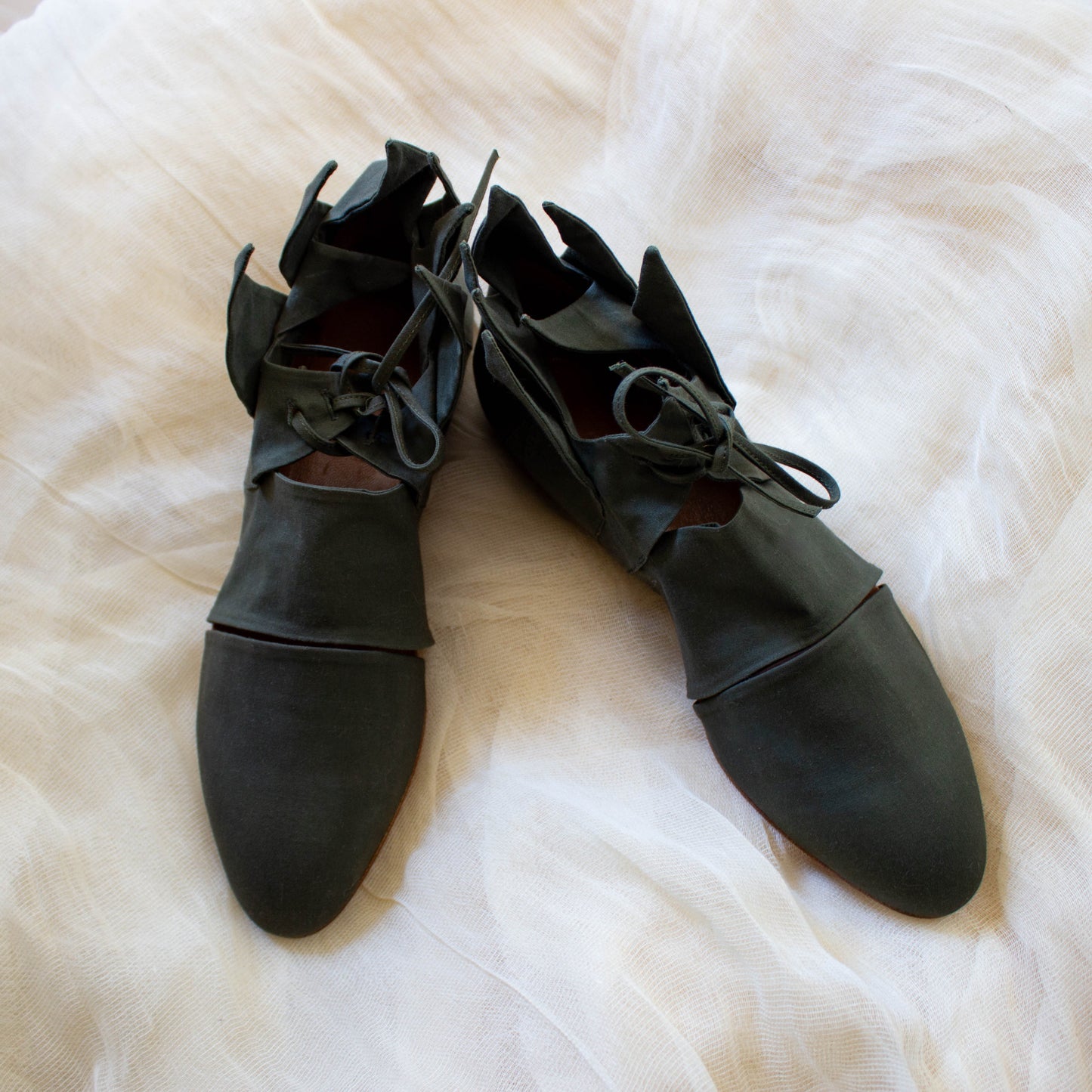 Romeo Gigli Casadei 1990 Green Leaf Shoes