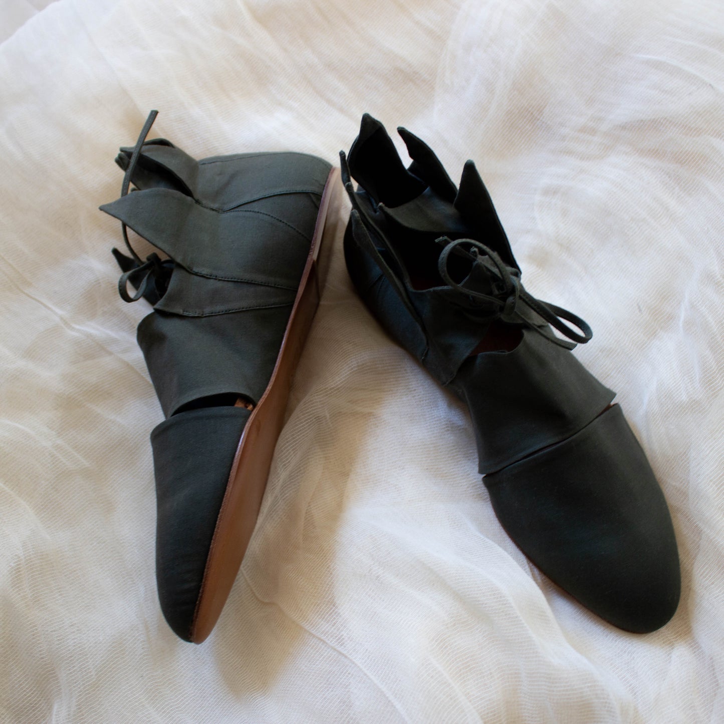 Romeo Gigli Casadei 1990 Green Leaf Shoes