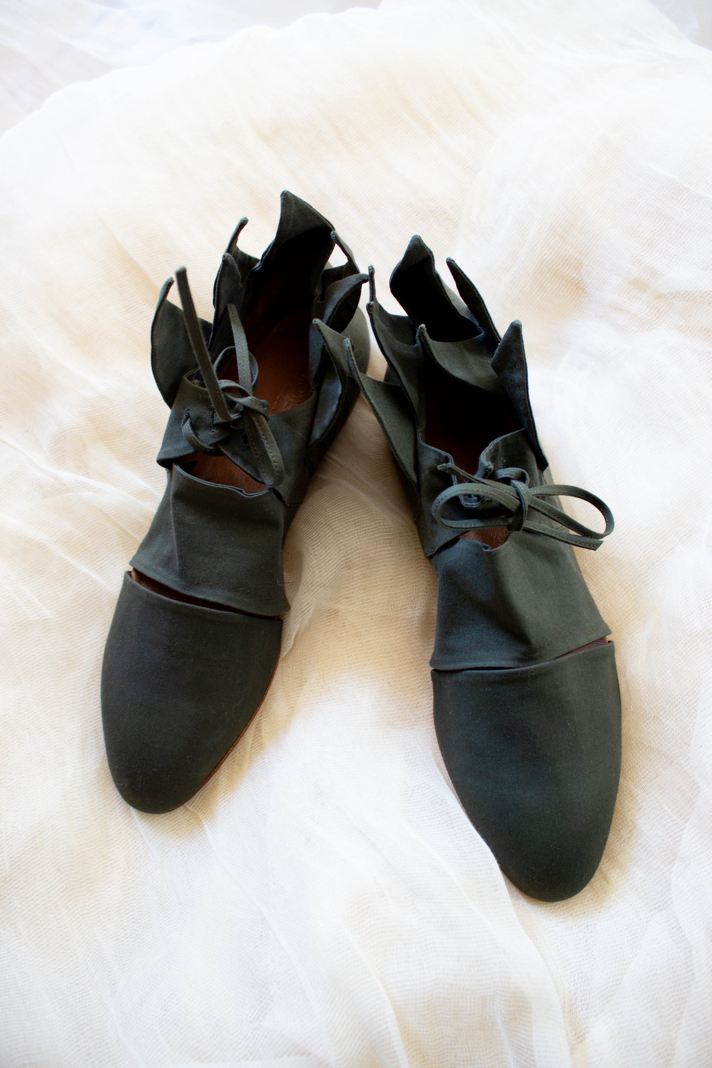 Romeo Gigli Casadei 1990 Green Leaf Shoes