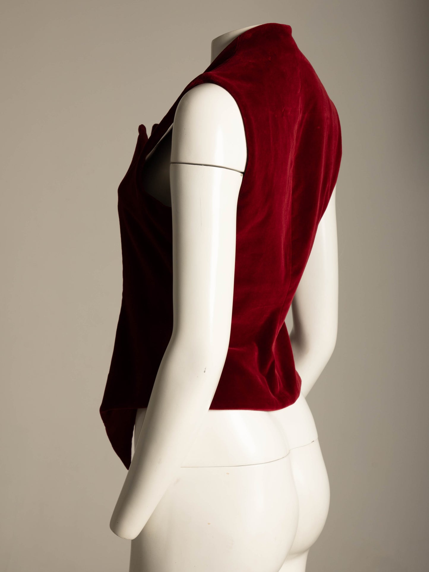 Romeo Gigli A/W 1991 Red Velvet Pointed Bustier Top