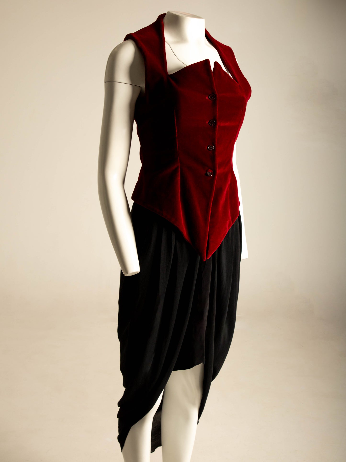 Romeo Gigli A/W 1991 Red Velvet Pointed Bustier Top