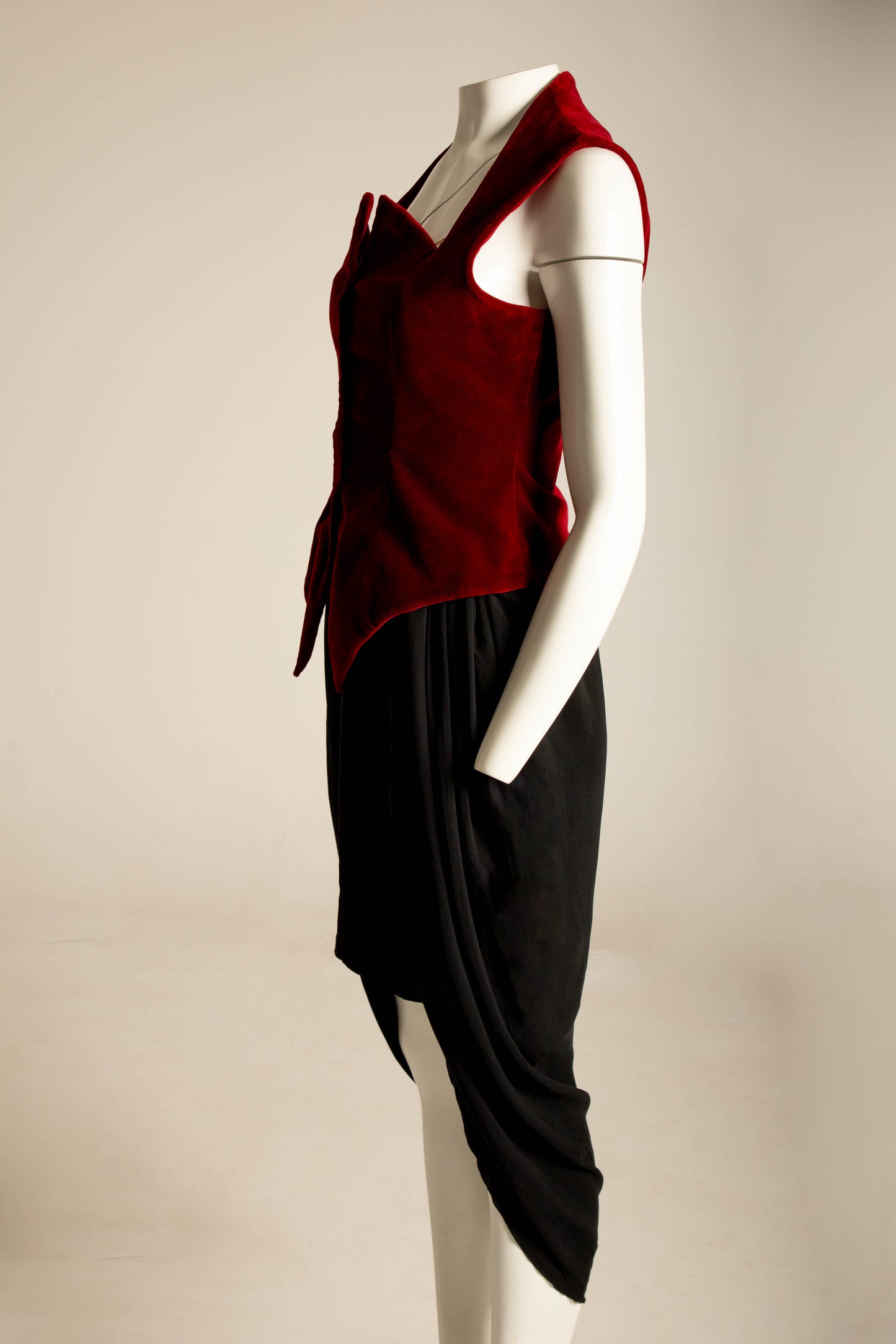 Romeo Gigli A/W 1991 Red Velvet Pointed Bustier Top