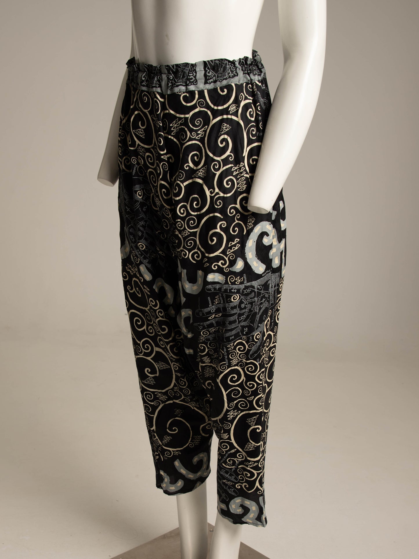 English Eccentrics A/W 1984 Hands Screenprint Silk Trousers