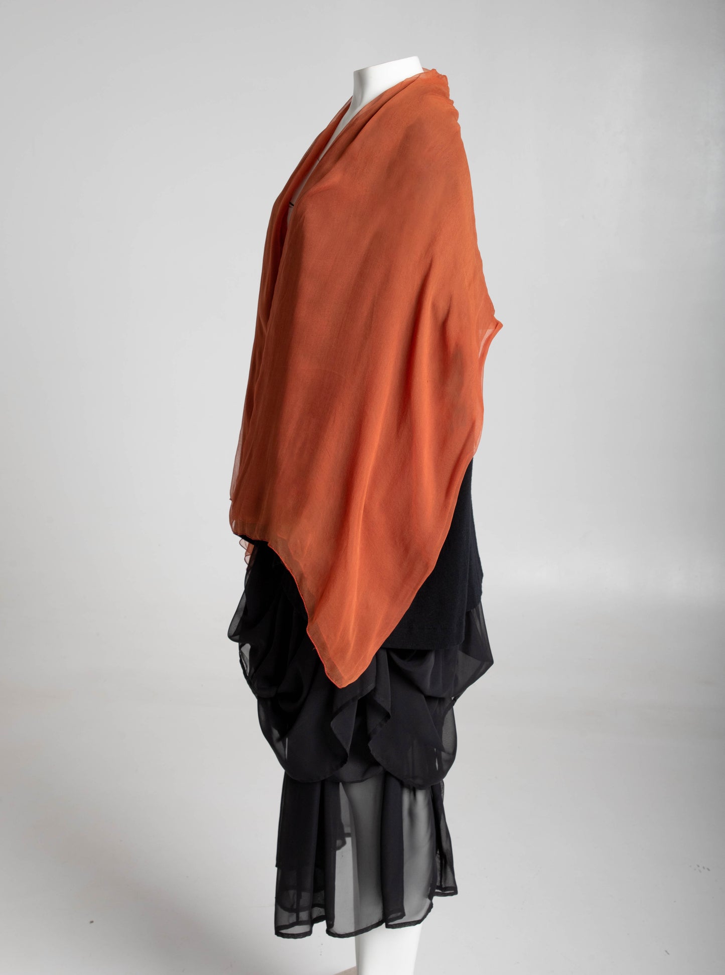 Dolce & Gabbana Black Wool Swing Jacket with Silk Shawl Collar