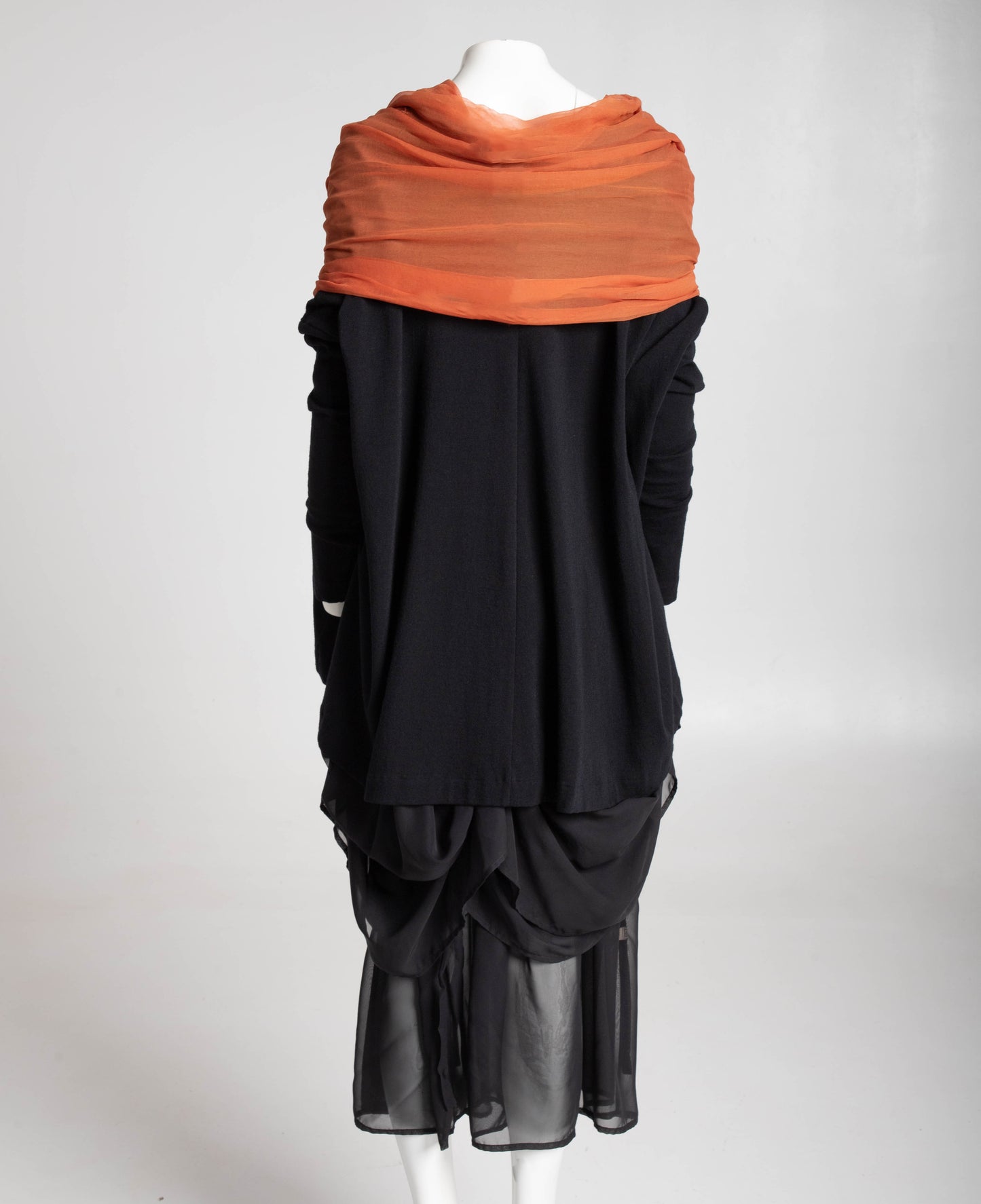 Dolce & Gabbana Black Wool Swing Jacket with Silk Shawl Collar