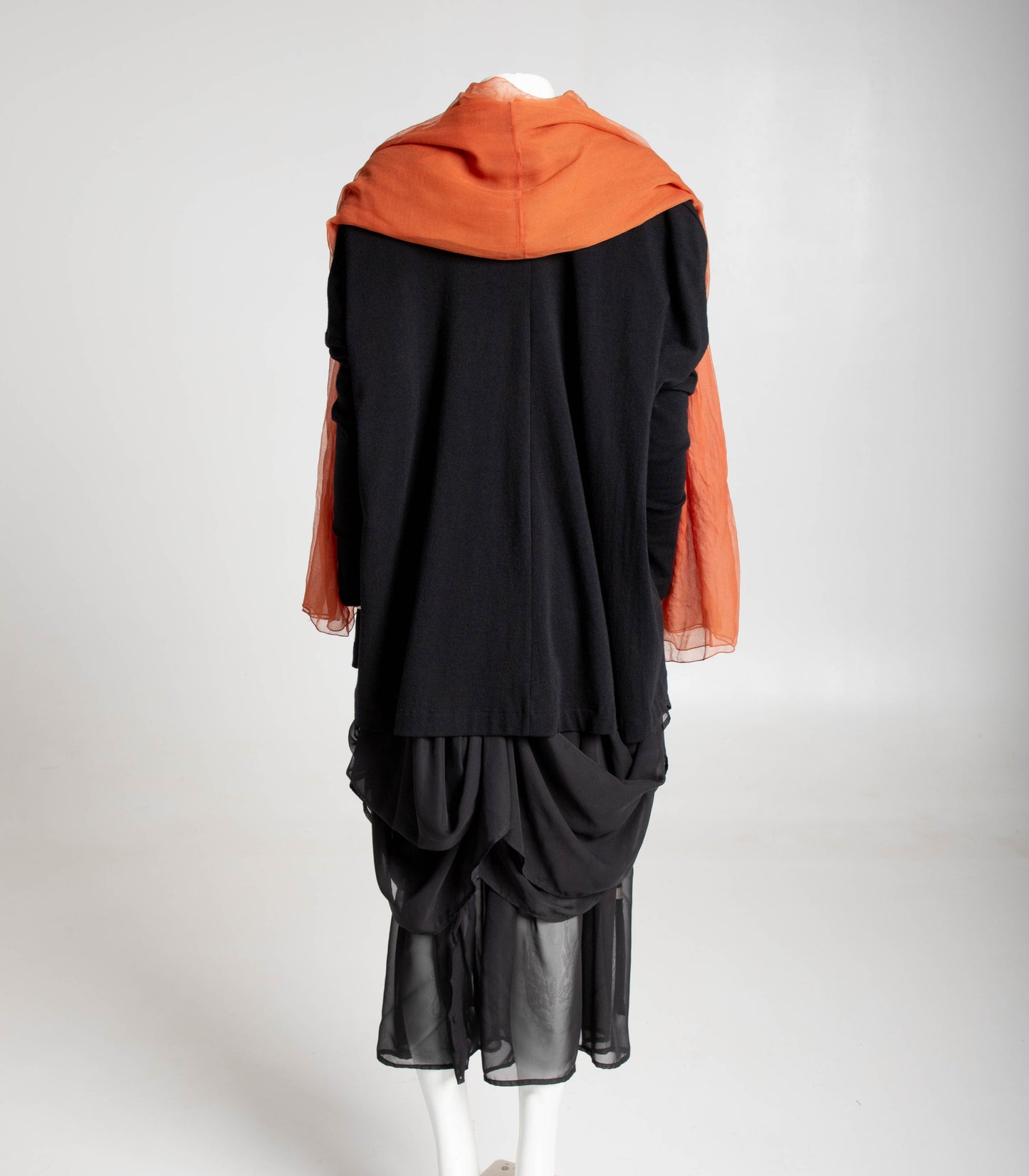 Dolce & Gabbana Black Wool Swing Jacket with Silk Shawl Collar