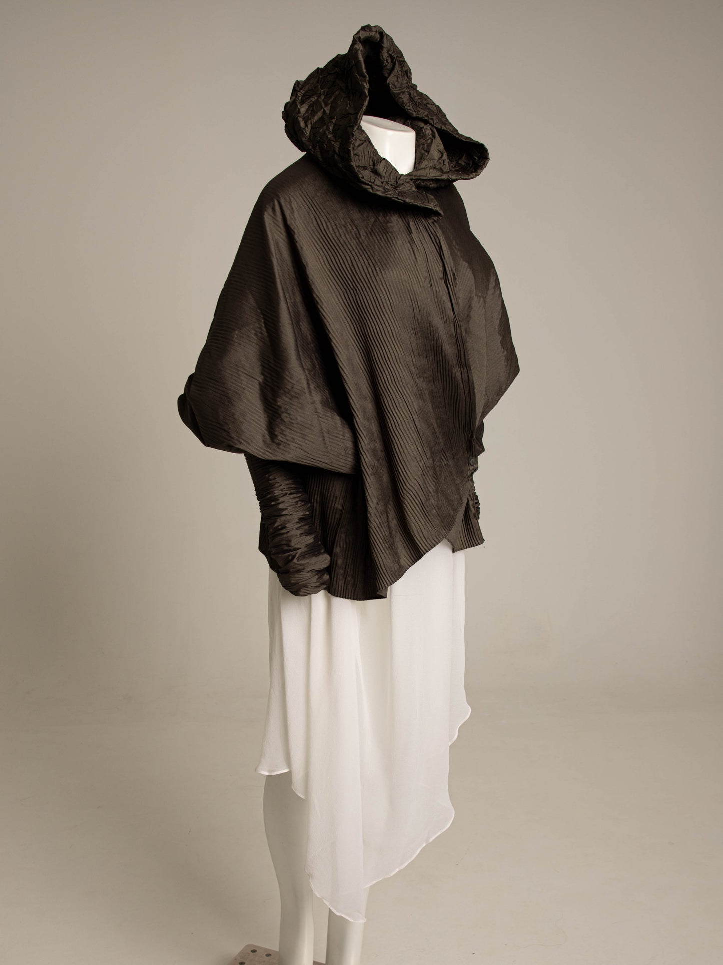 Romeo Gigli 1991 Accordion Pleated Hooded Jacket
