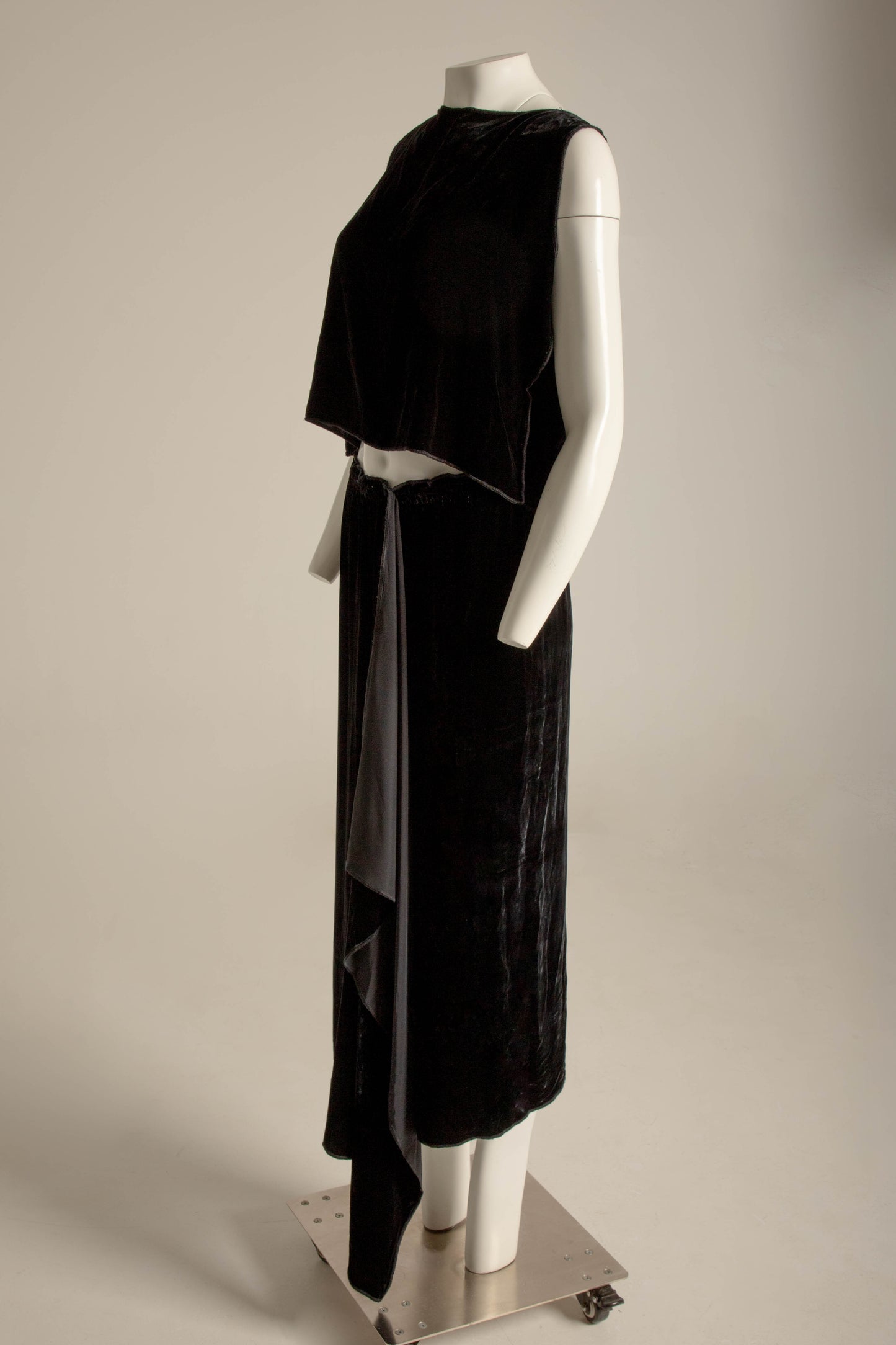 Zoran Black Velvet Three Piece Skirt Set