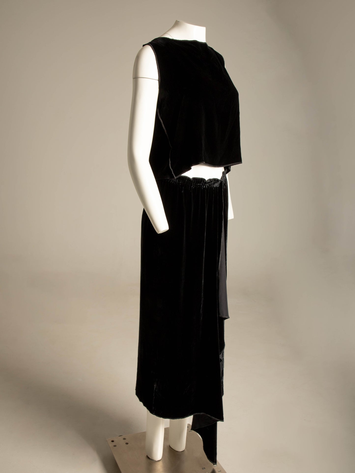 Zoran Black Velvet Three Piece Skirt Set