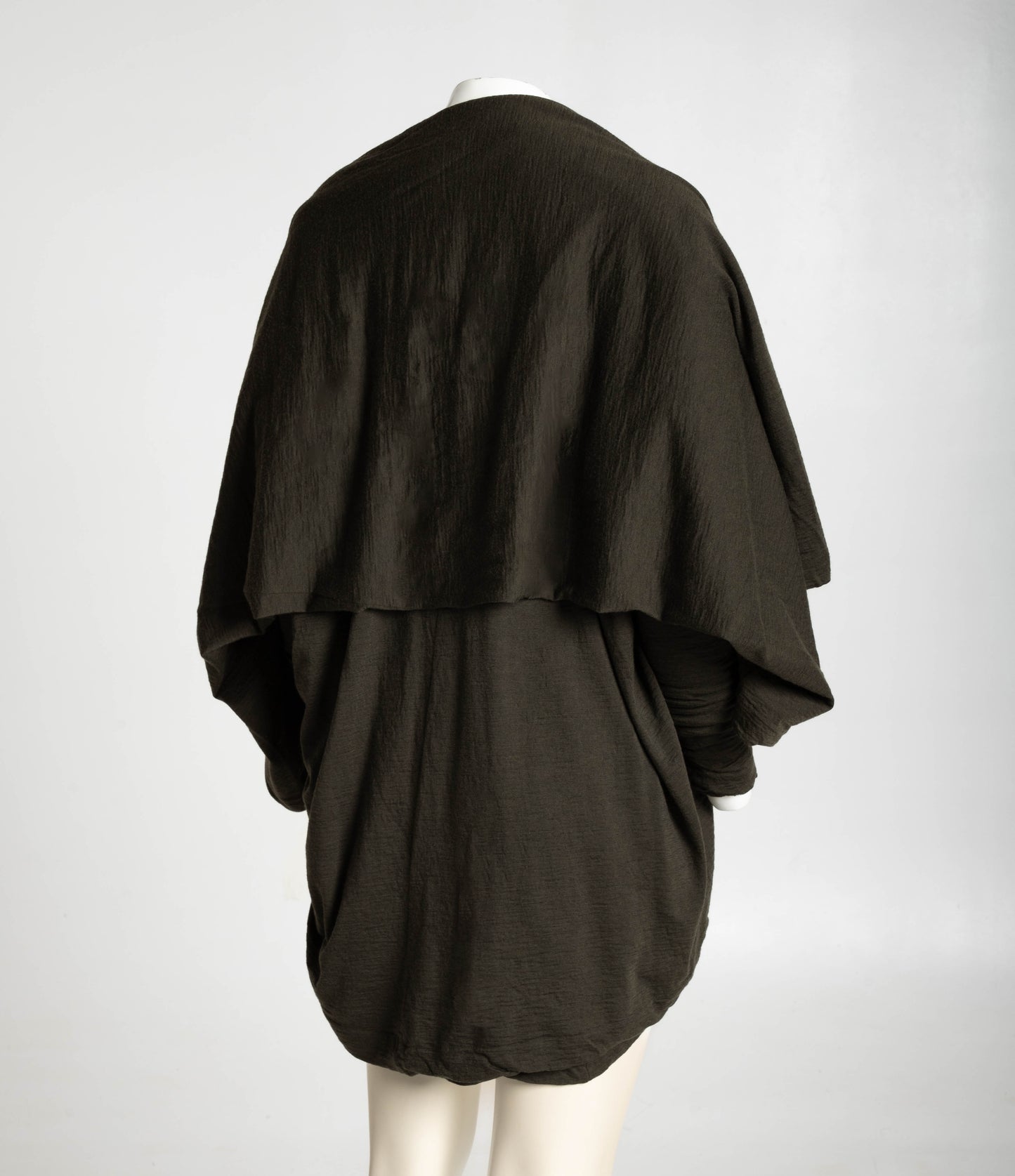Dolce & Gabbana Dark Green Wool Layered Draped Jacket