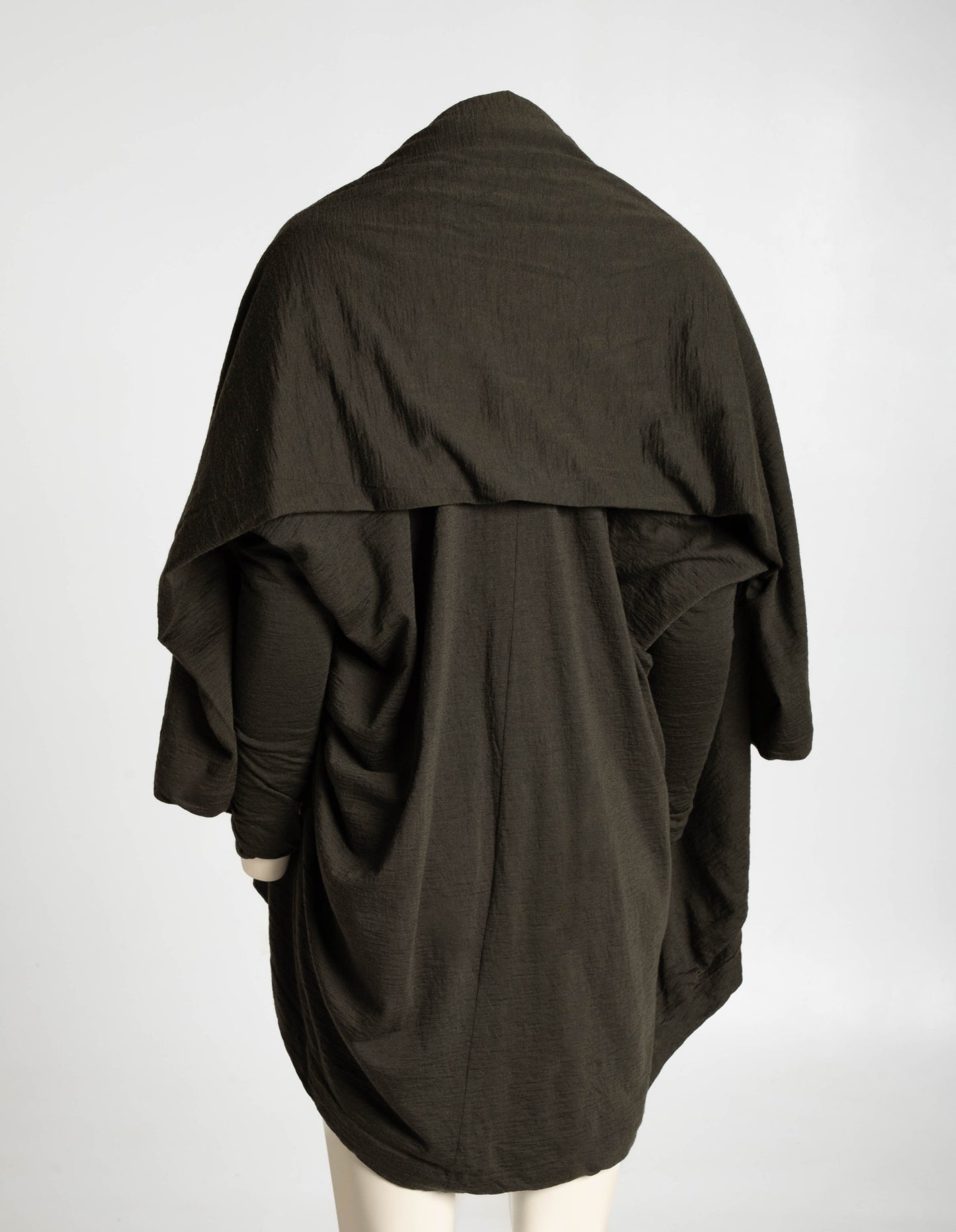 Dolce & Gabbana Dark Green Wool Layered Draped Jacket