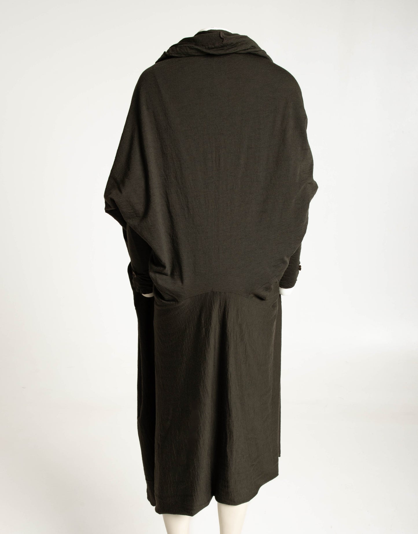 Dolce & Gabbana Dark Green Wool Layered Draped Jacket