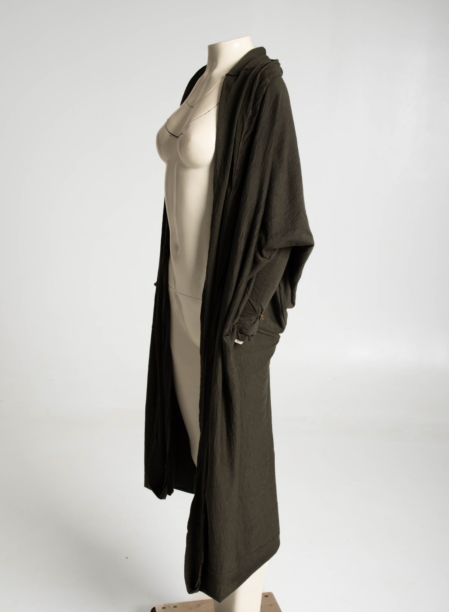 Dolce & Gabbana Dark Green Wool Layered Draped Jacket