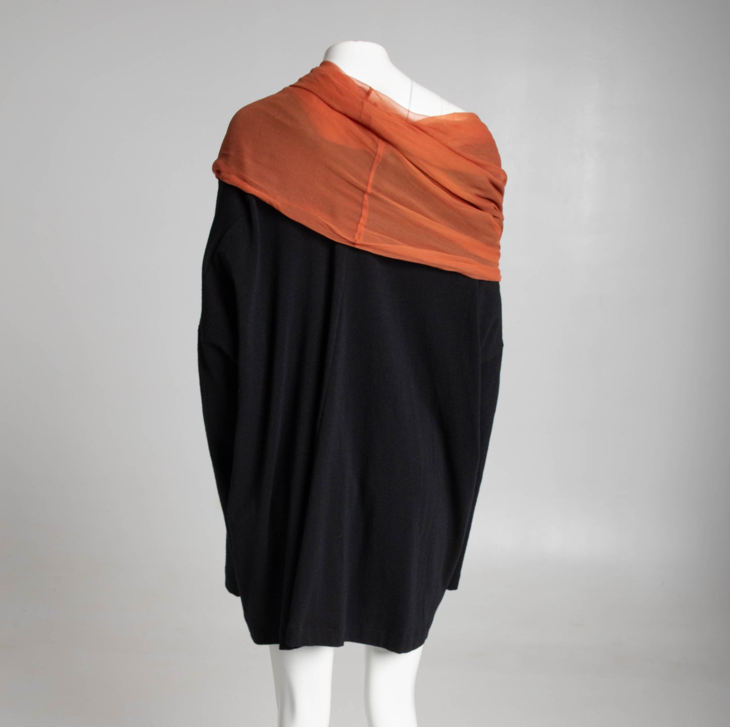 Dolce & Gabbana Black Wool Swing Jacket with Silk Shawl Collar