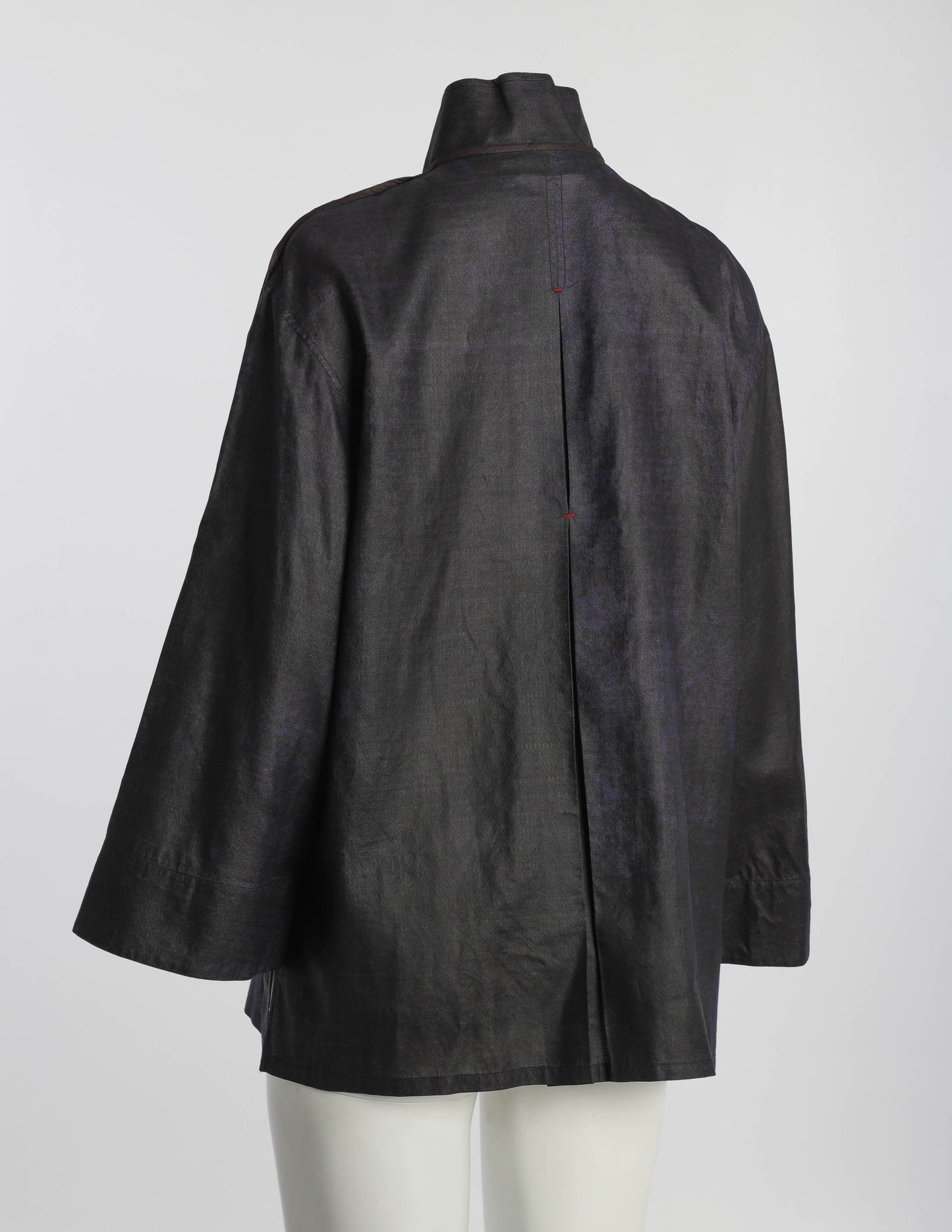 Sophie Hong Purple Silk Blouse with Glass Buttons