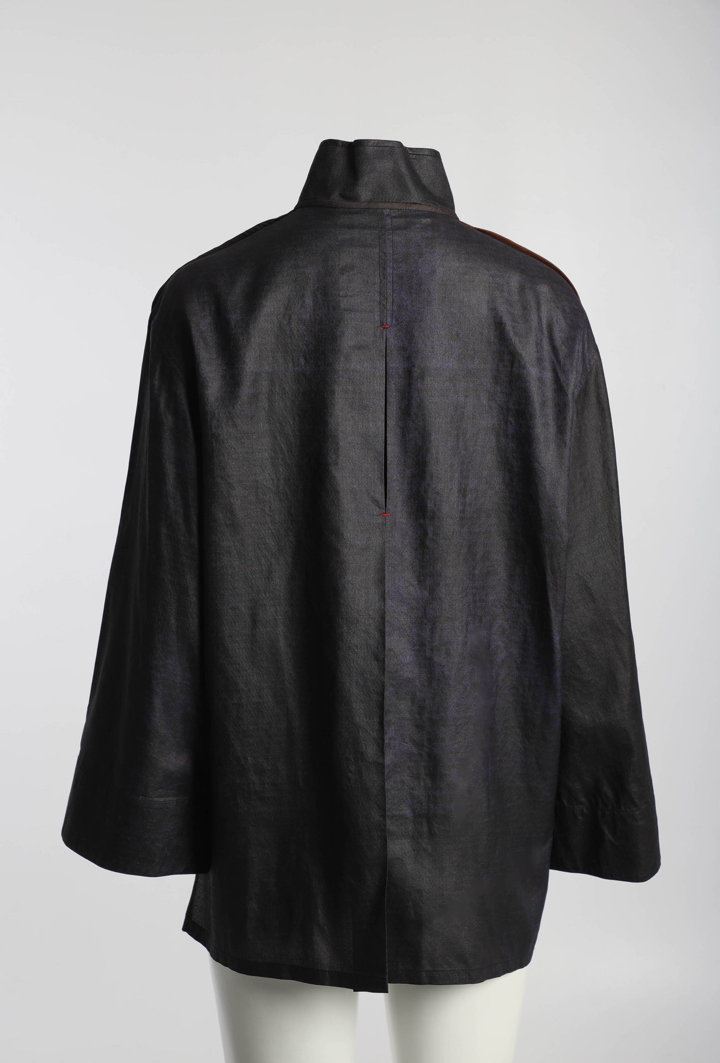 Sophie Hong Purple Silk Blouse with Glass Buttons