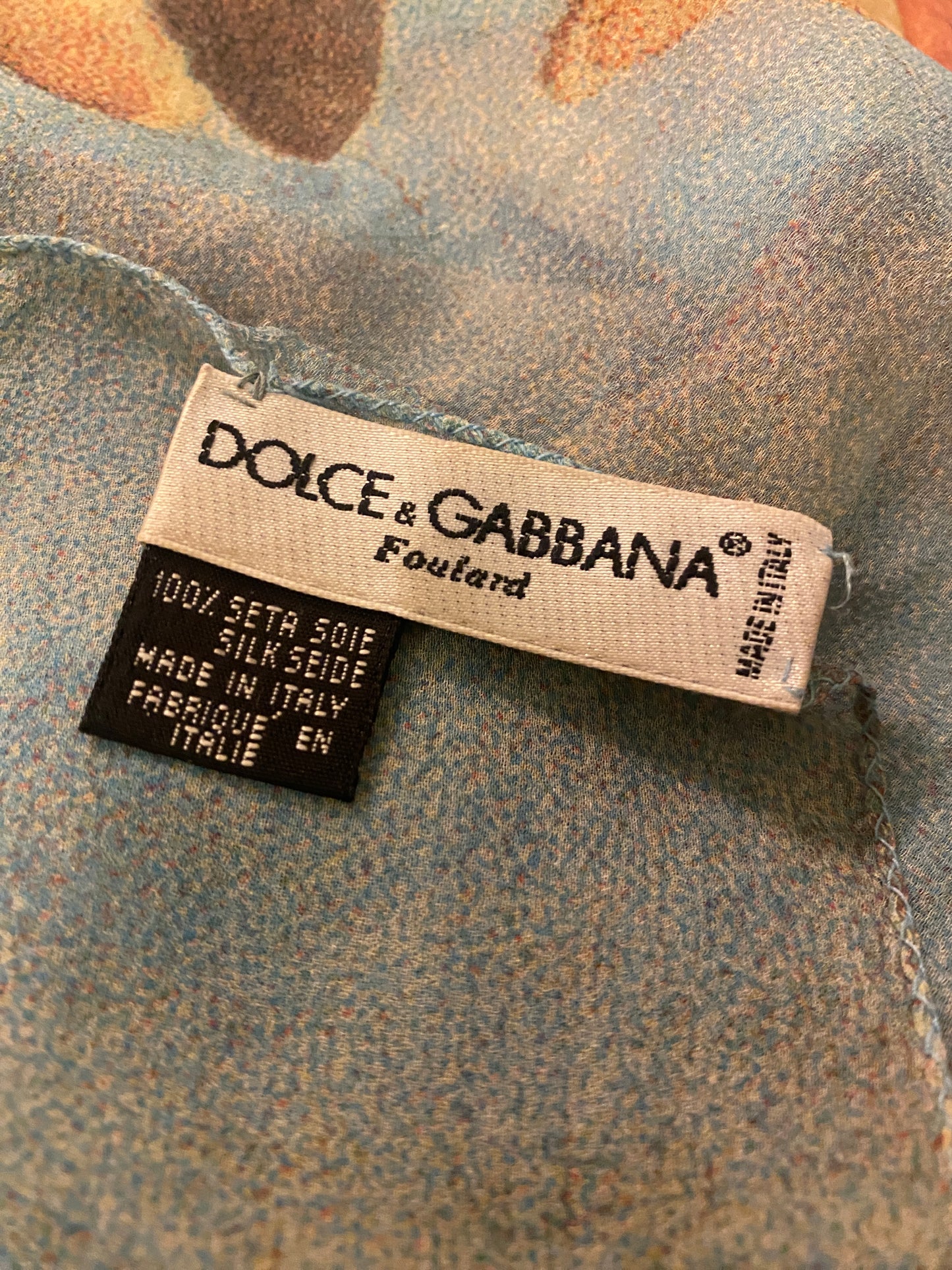 Dolce & Gabbana S/S 1990 Silk Shawl Raphael's 'Triumph of Galatea' Print