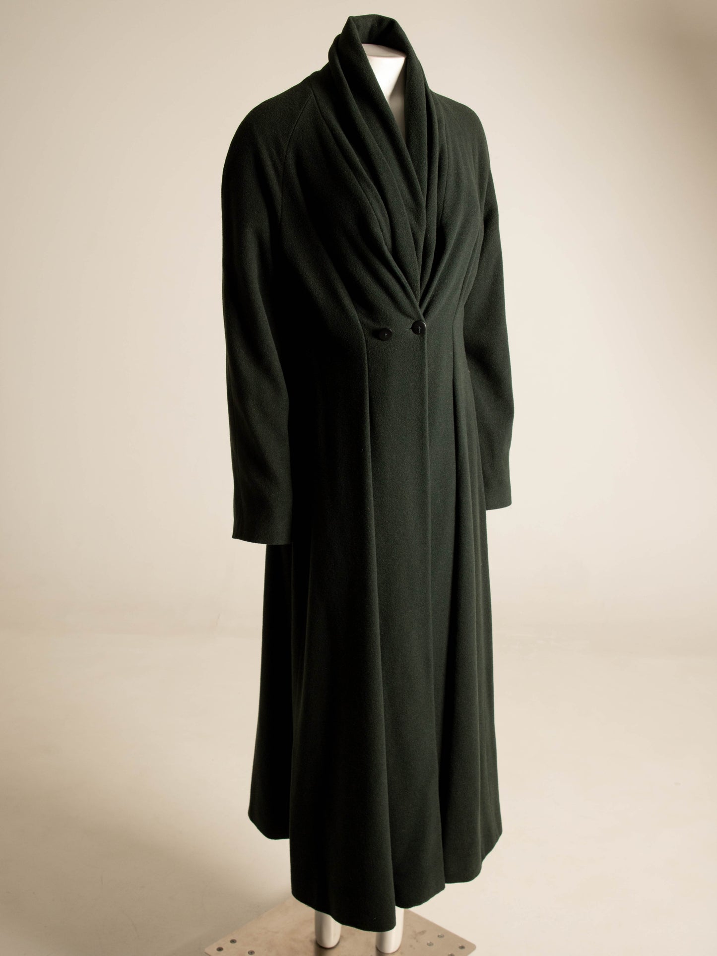 Sybilla Por Gibo Dark Green Wool Silk and Angora Coat