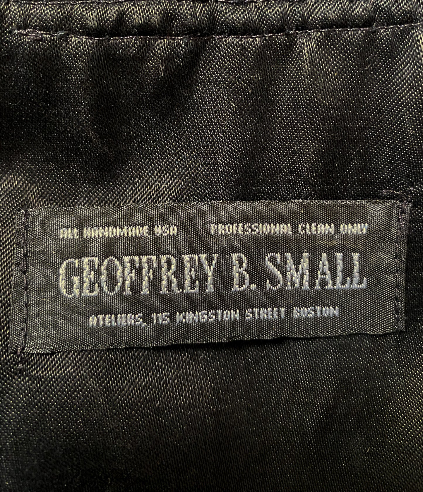 Geoffrey B Small Black Satin Jacket, Boston Era