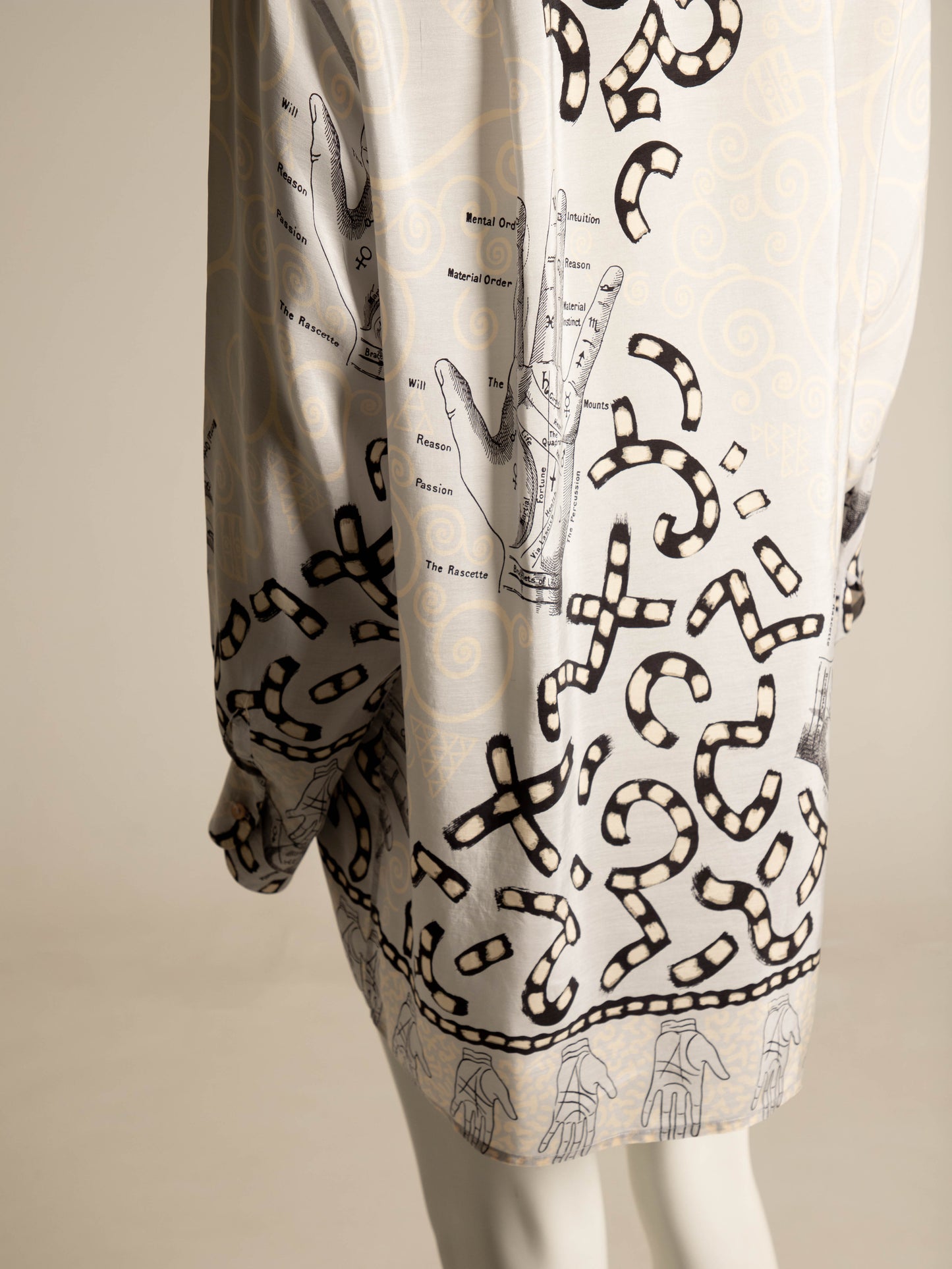 English Eccentrics A/W 1984 Palmistry Print Silk Shirt