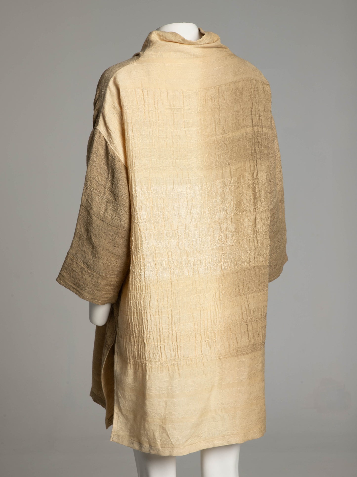 Akihiko Izukura Cream Hand Dyed Hand Woven Silk Dress