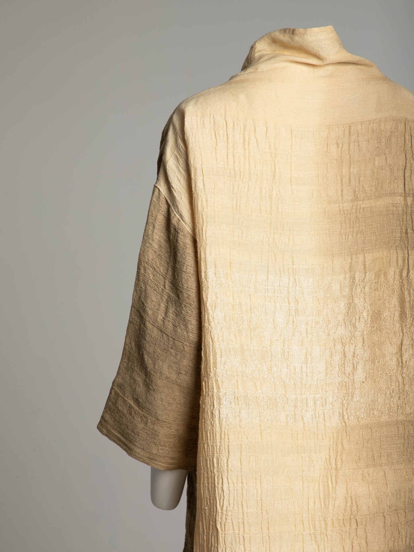 Akihiko Izukura Cream Hand Dyed Hand Woven Silk Dress