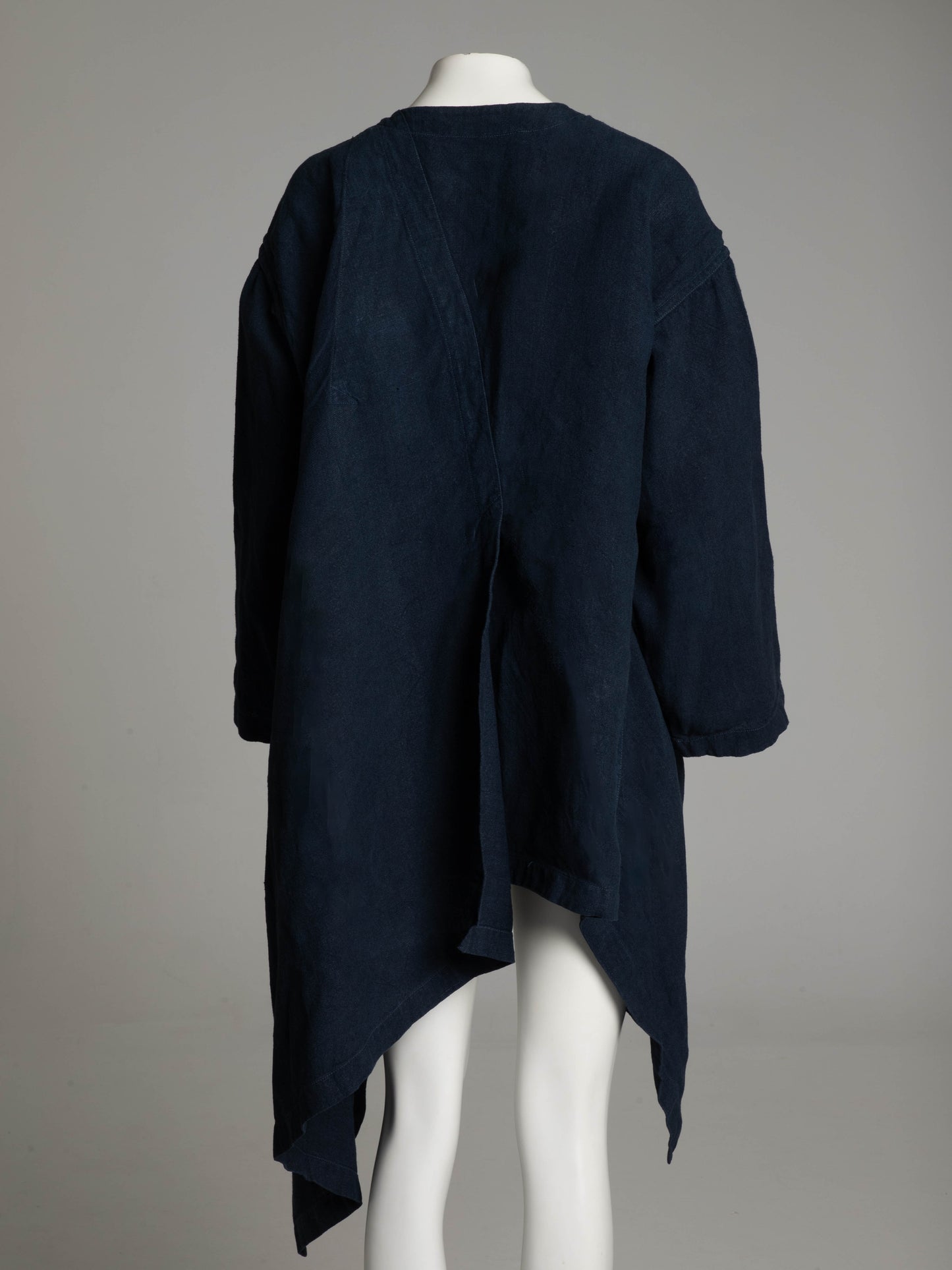 Issey Miyake Permanente 1980s Navy Linen Asymmetric Jacket