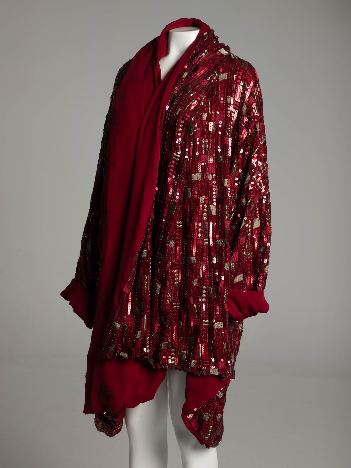 Blumarine Anna Molinari Ruby Red Silk Embroidered Jacket