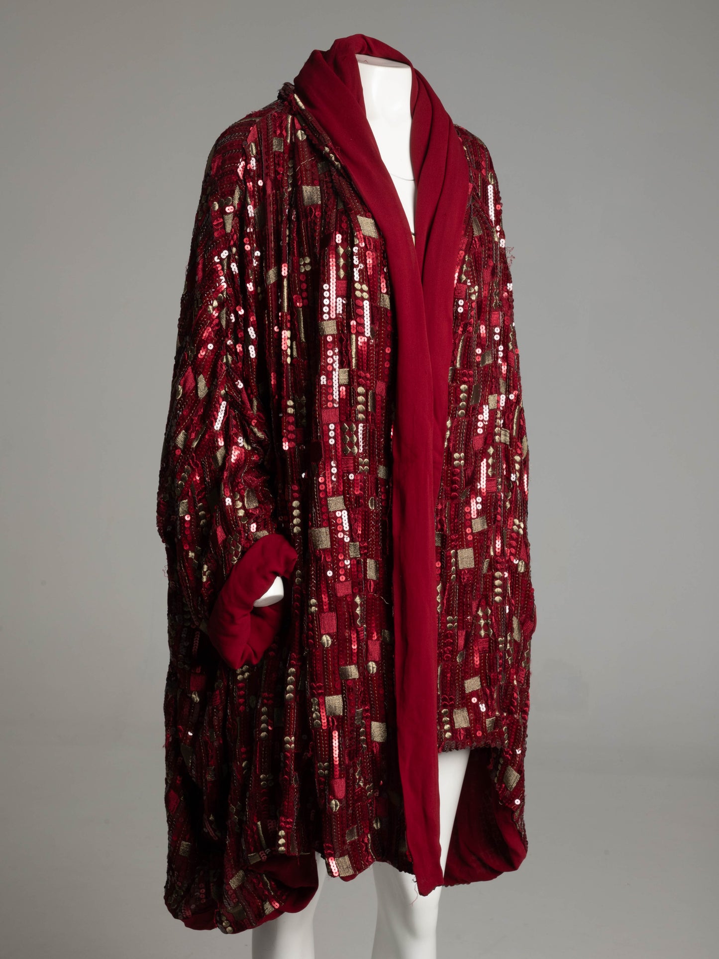 Blumarine Anna Molinari Ruby Red Silk Embroidered Jacket