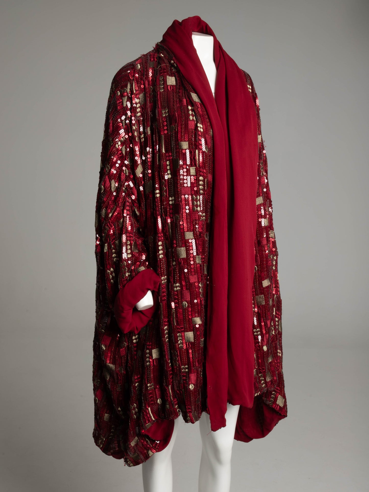 Blumarine Anna Molinari Ruby Red Silk Embroidered Jacket