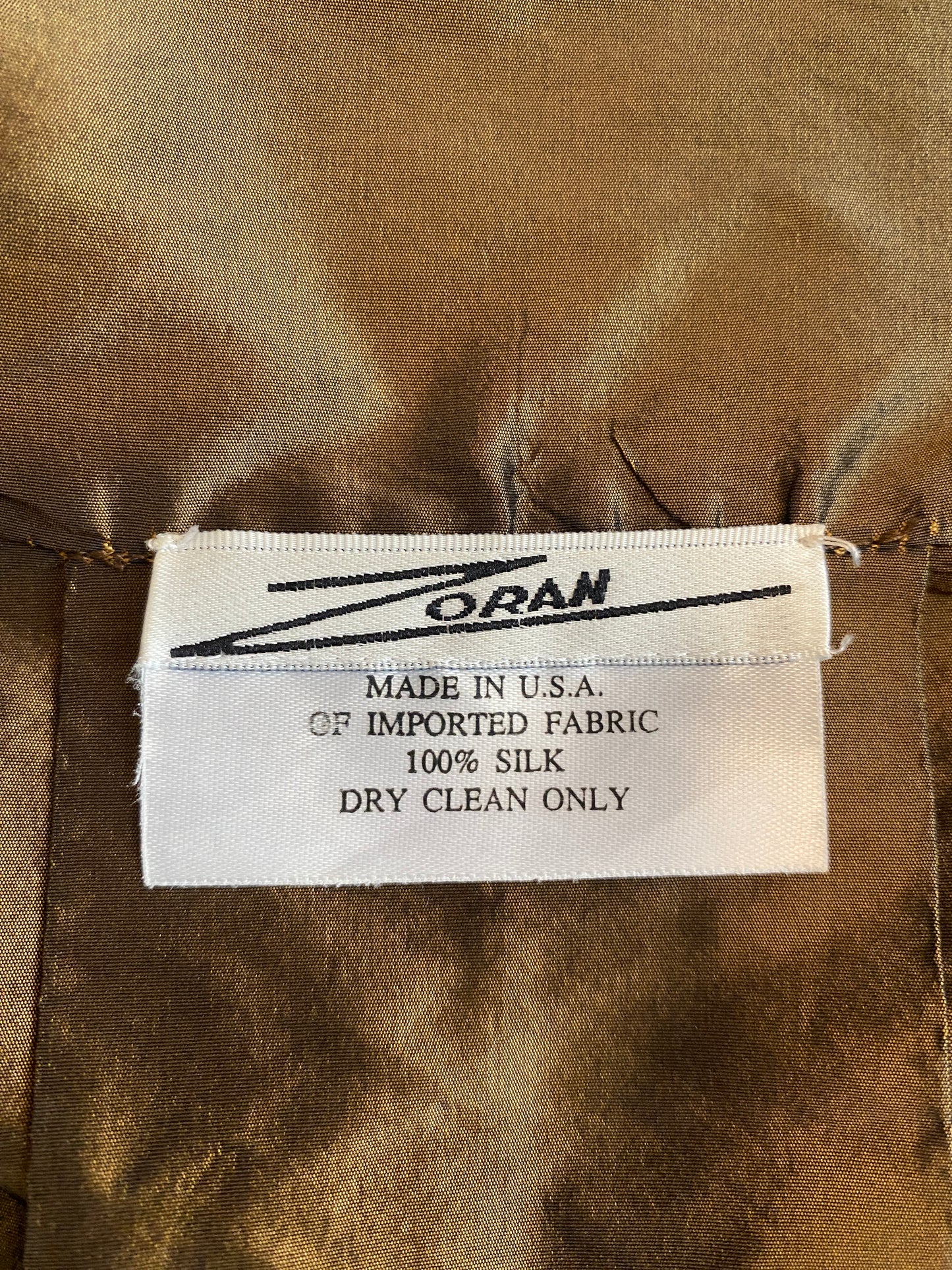 Zoran Golden Brown Silk Taffeta Jacket