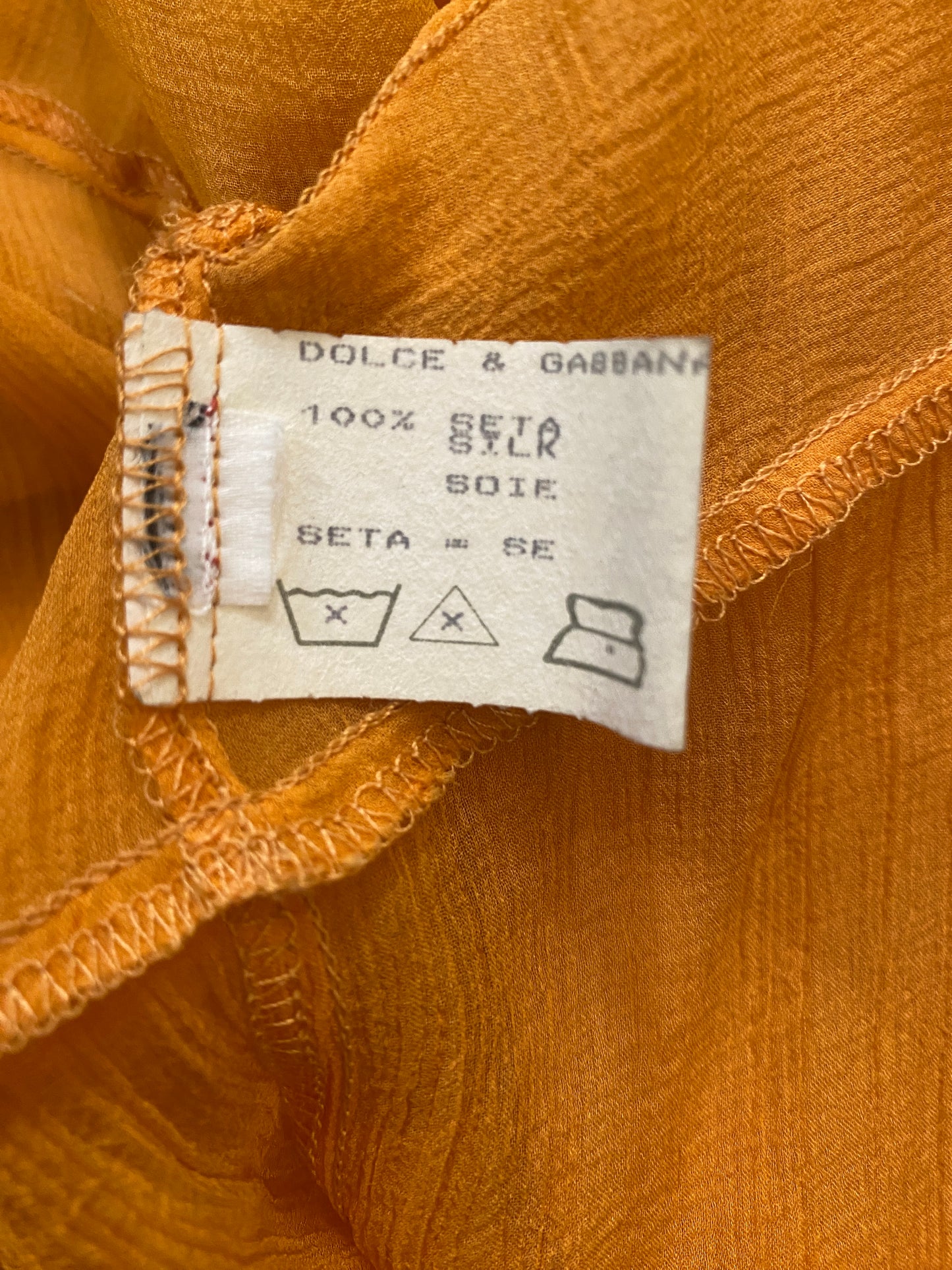 Dolce & Gabbana S/S 1991 Peachy Orange Silk Babydoll