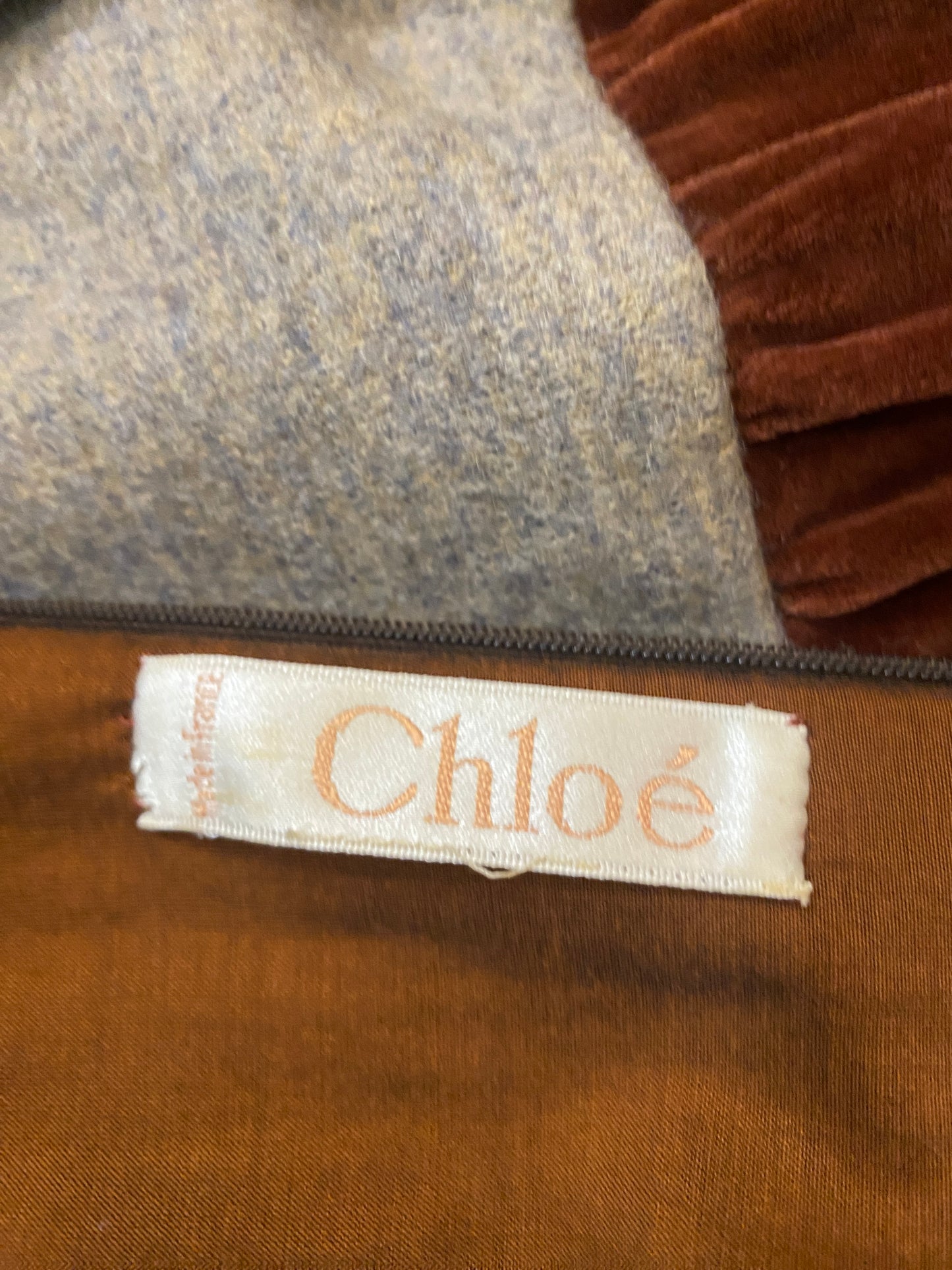 Chloé Karl Lagerfeld A/W93 Velvet Edwardian Inspired Dress
