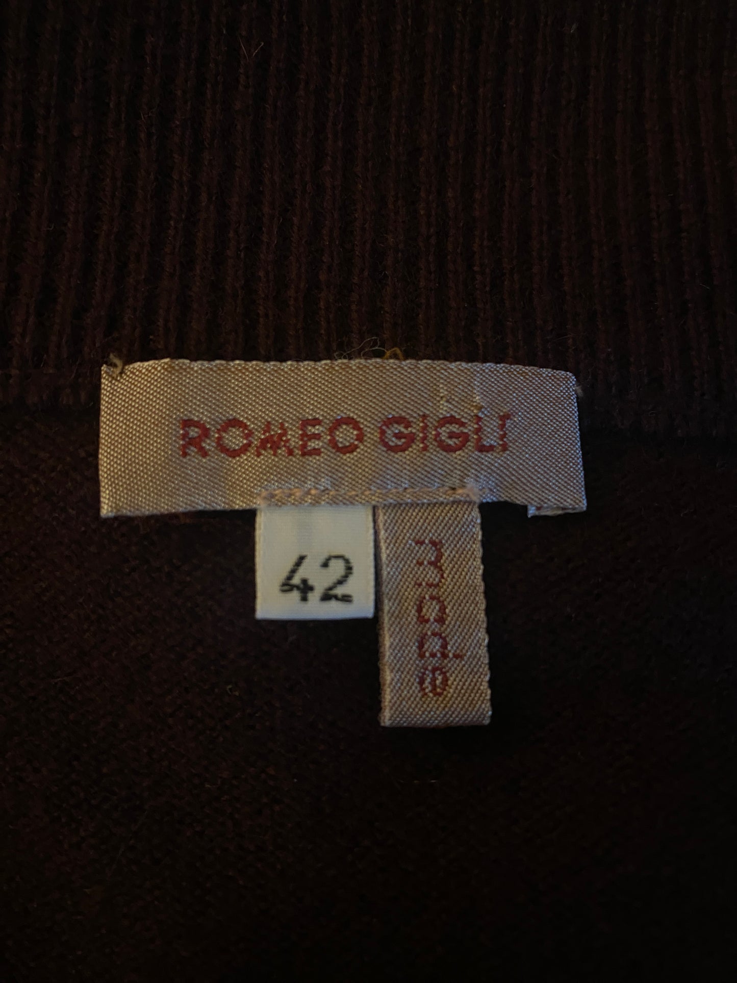 Romeo Gigli A/W 1991 Burgundy Cashmere One Sleeve Jumper