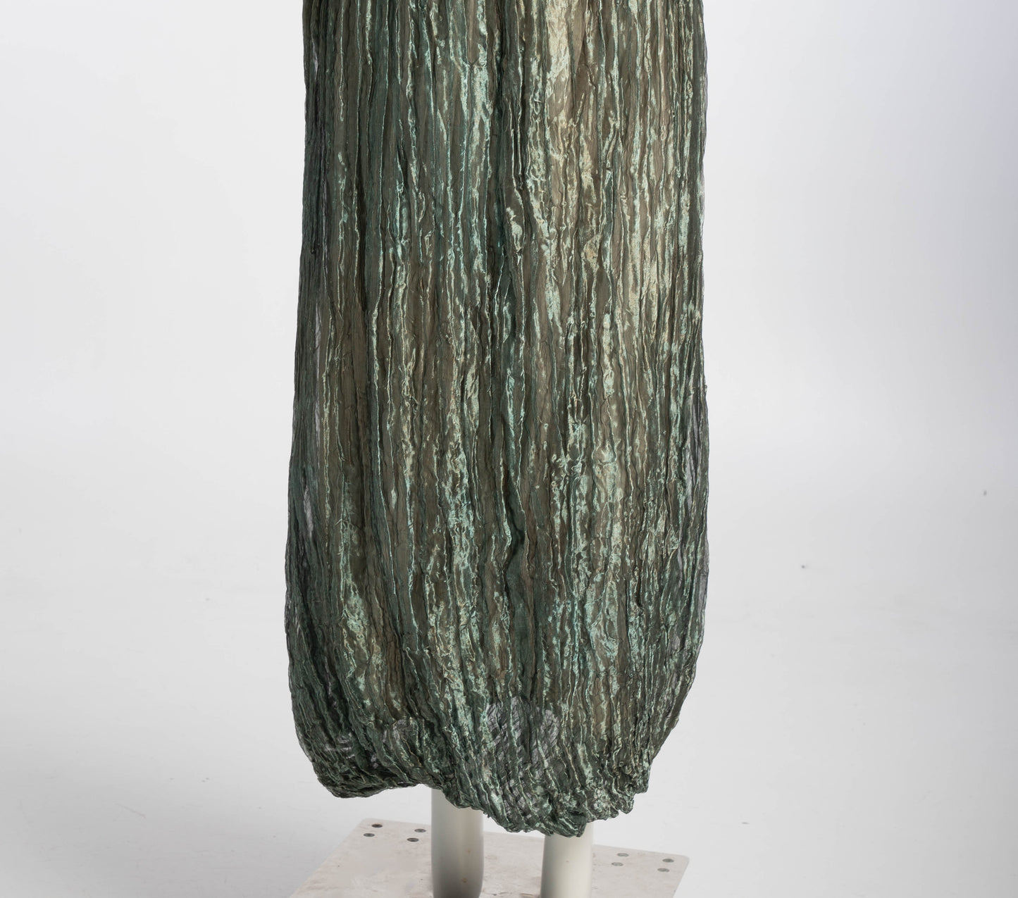 DKNY Green Silk Metallic Voile Skirt
