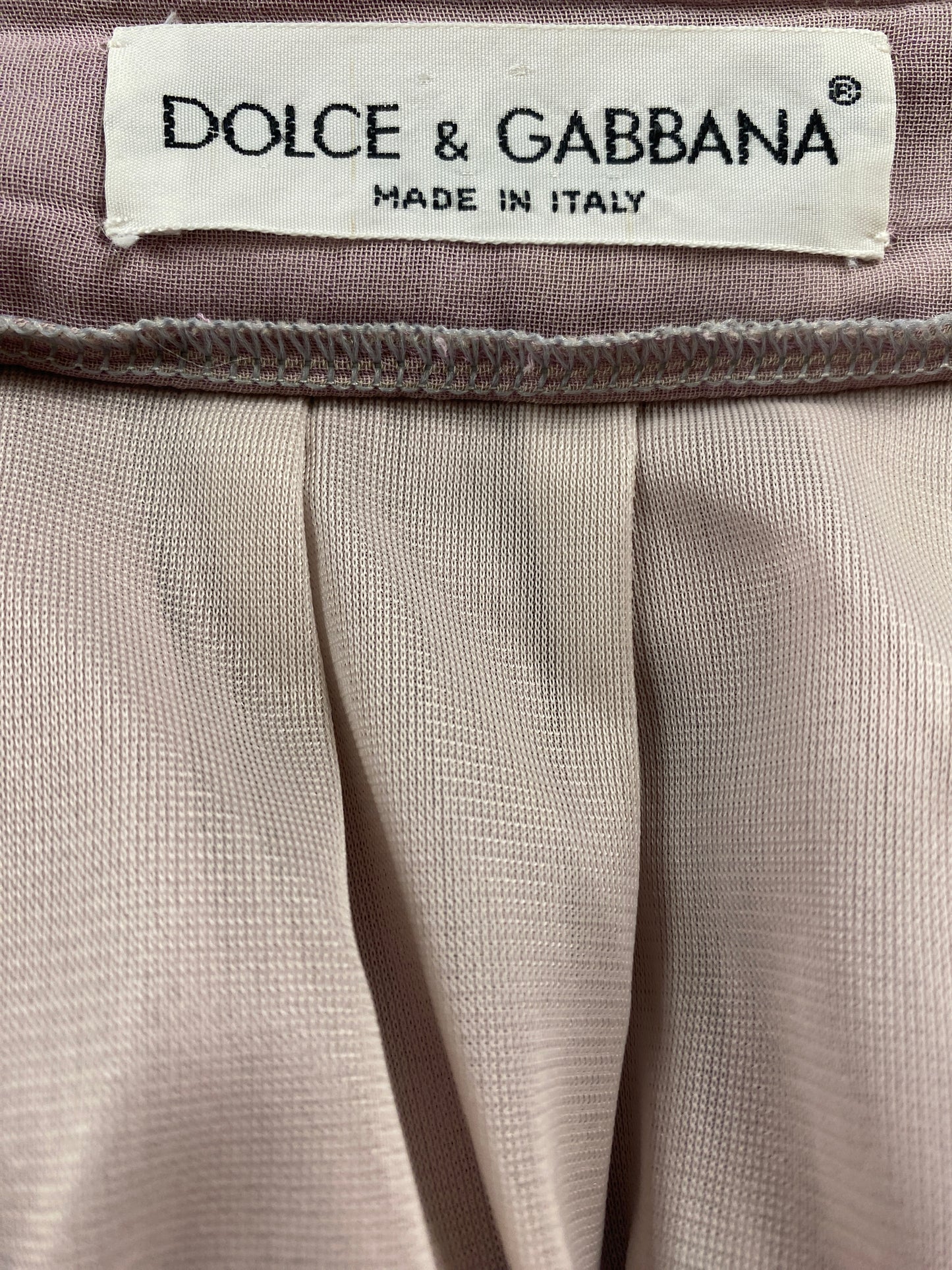 Dolce & Gabbana Dusky Pink Cotton Baroque Skirt