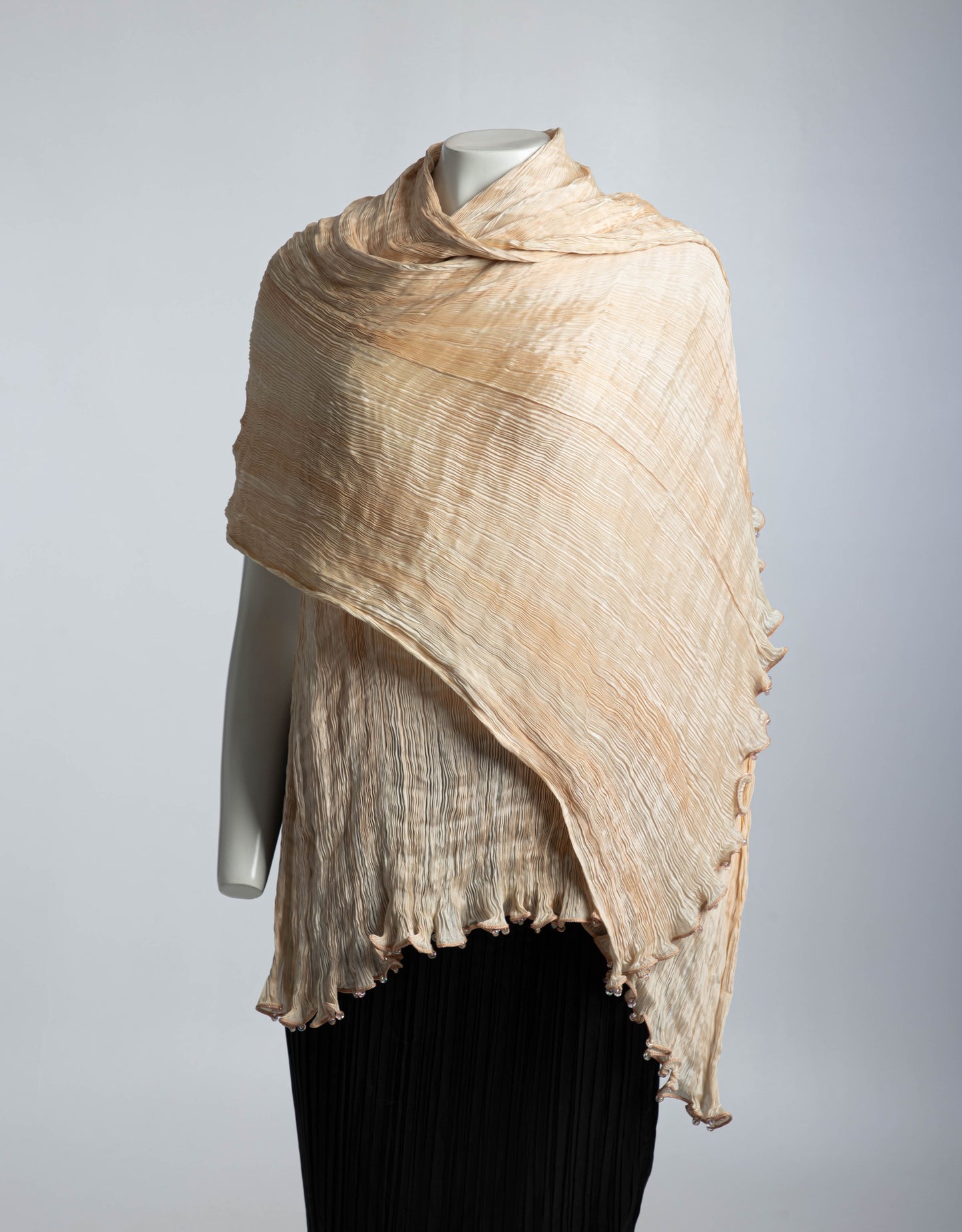 Fortuny Venetia Studium Blush Silk Pleated Shawl