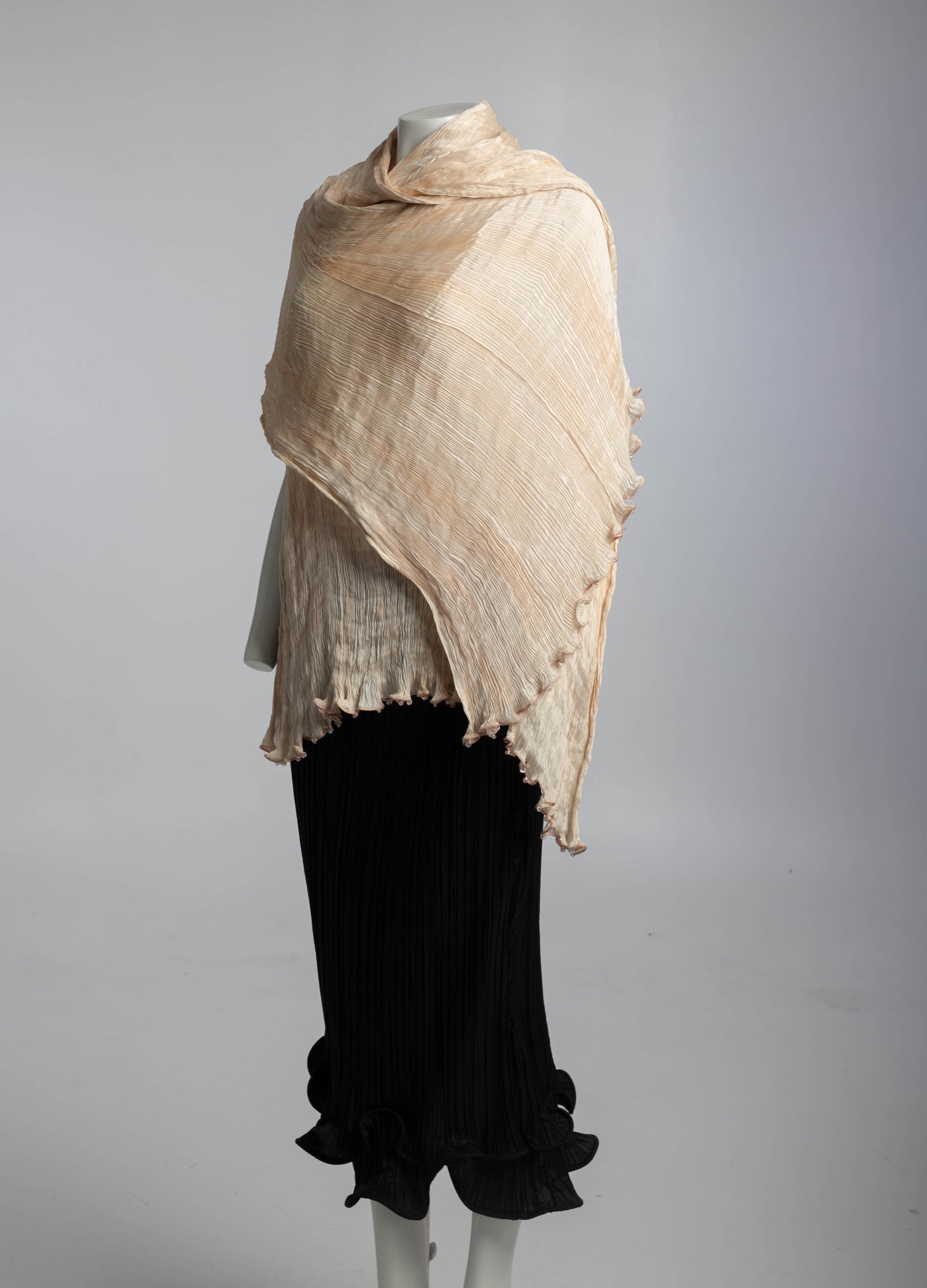 Fortuny Venetia Studium Blush Silk Pleated Shawl