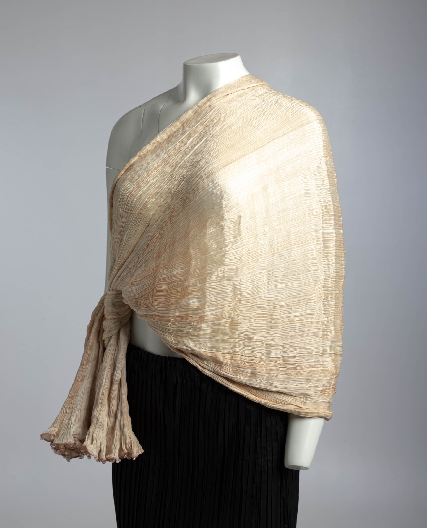Fortuny Venetia Studium Blush Silk Pleated Shawl