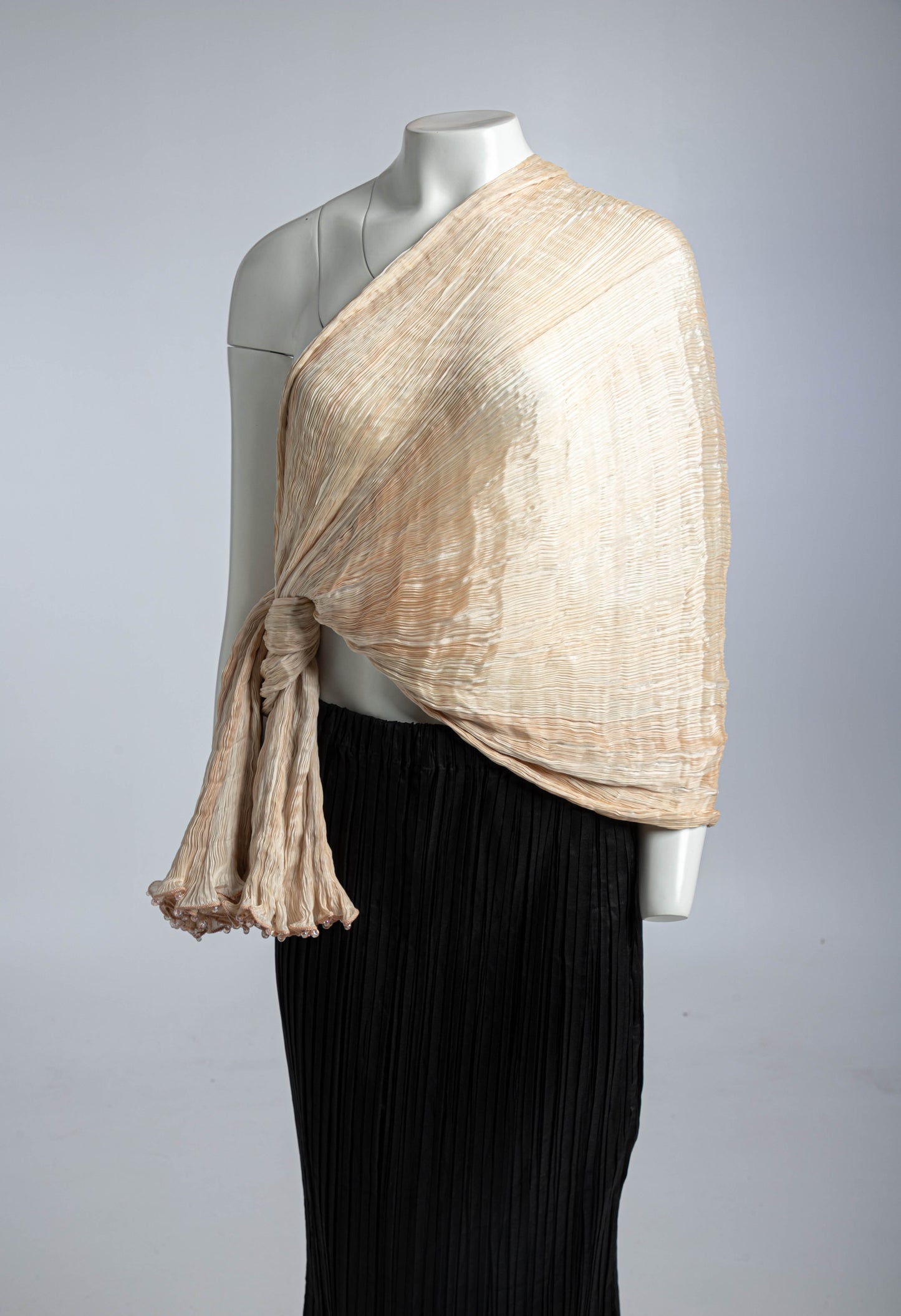 Fortuny Venetia Studium Blush Silk Pleated Shawl