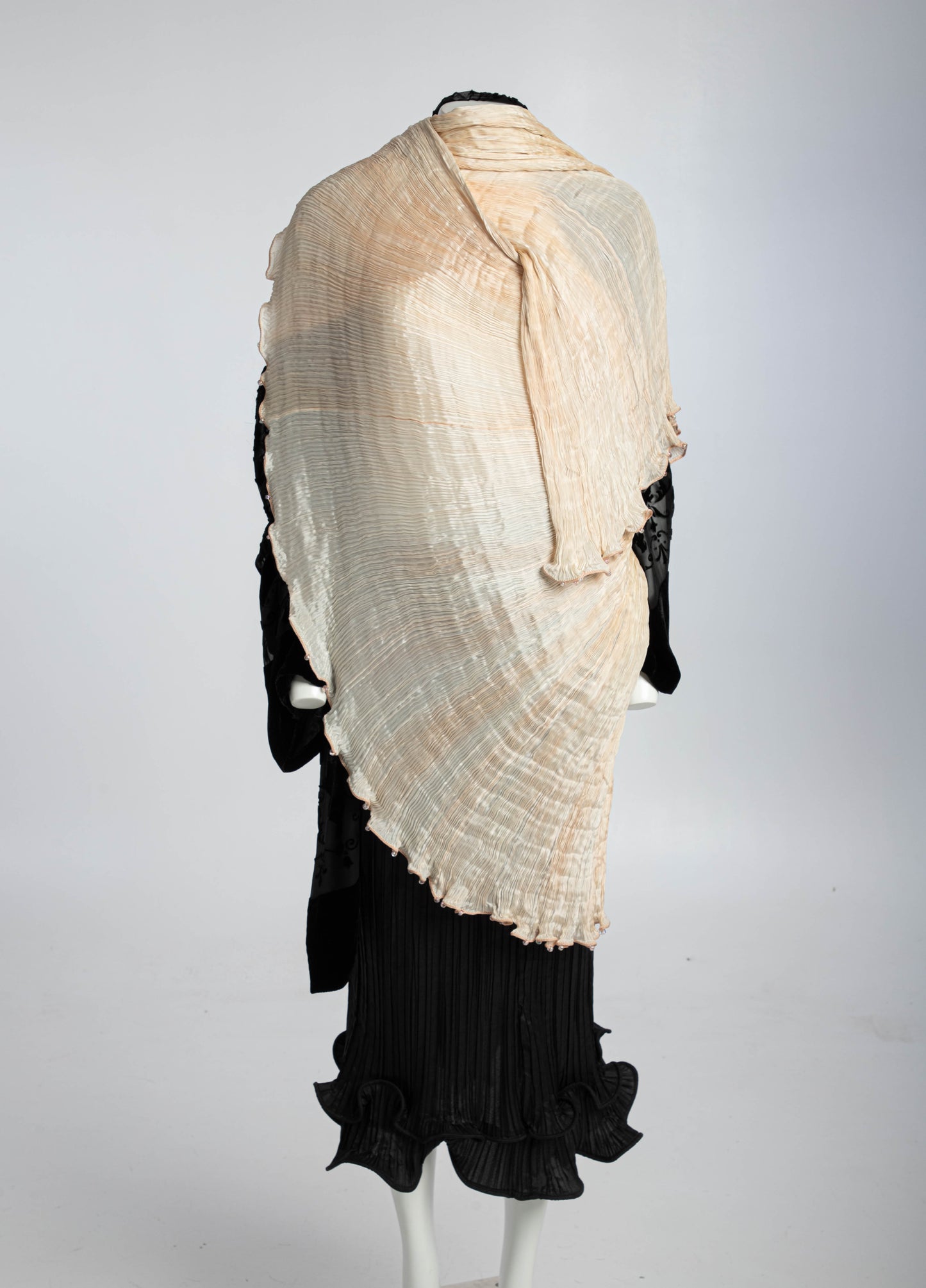 Fortuny Venetia Studium Blush Silk Pleated Shawl