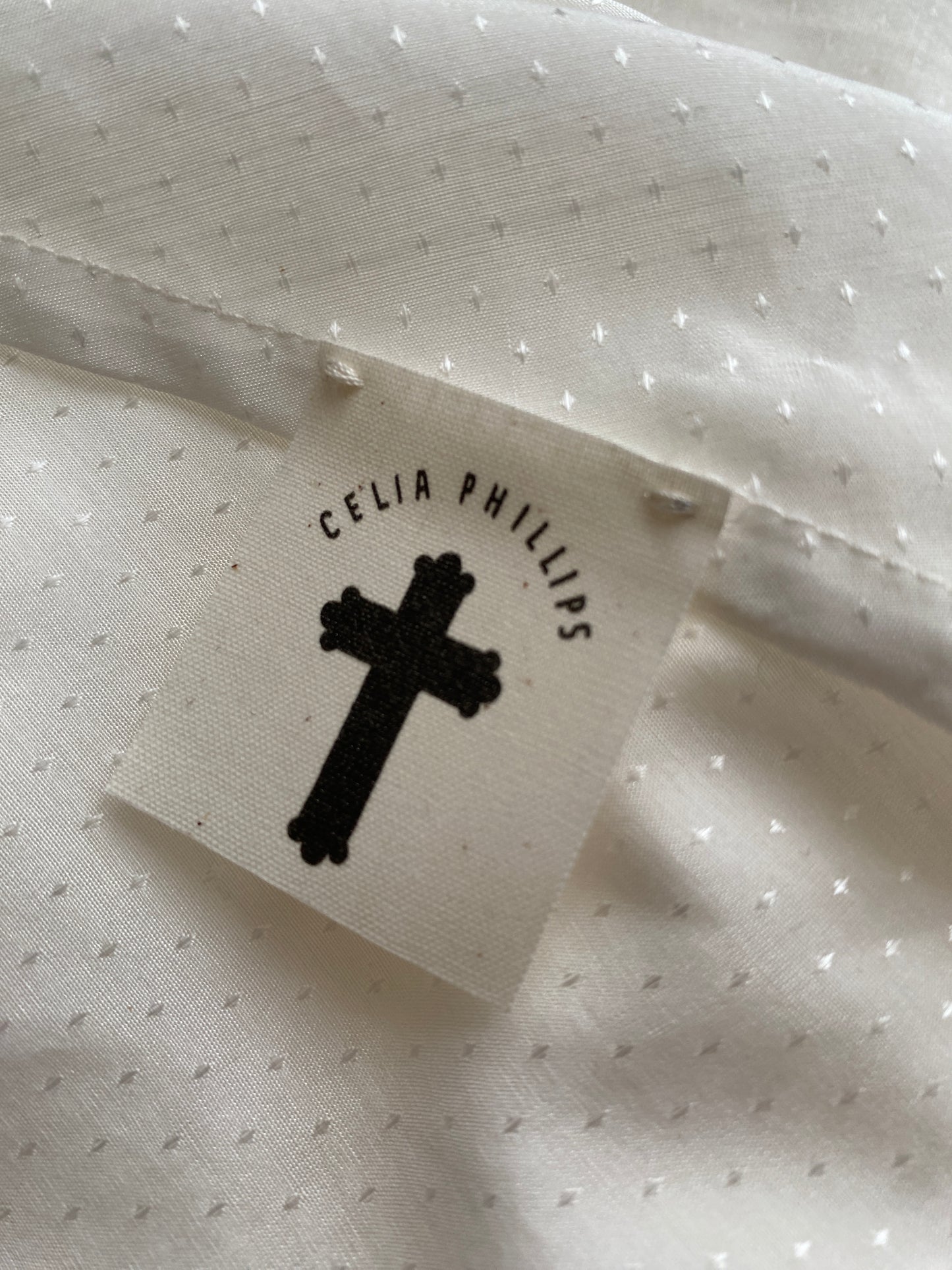 Celia Phillips White Silk Cotton Oyster Skirt
