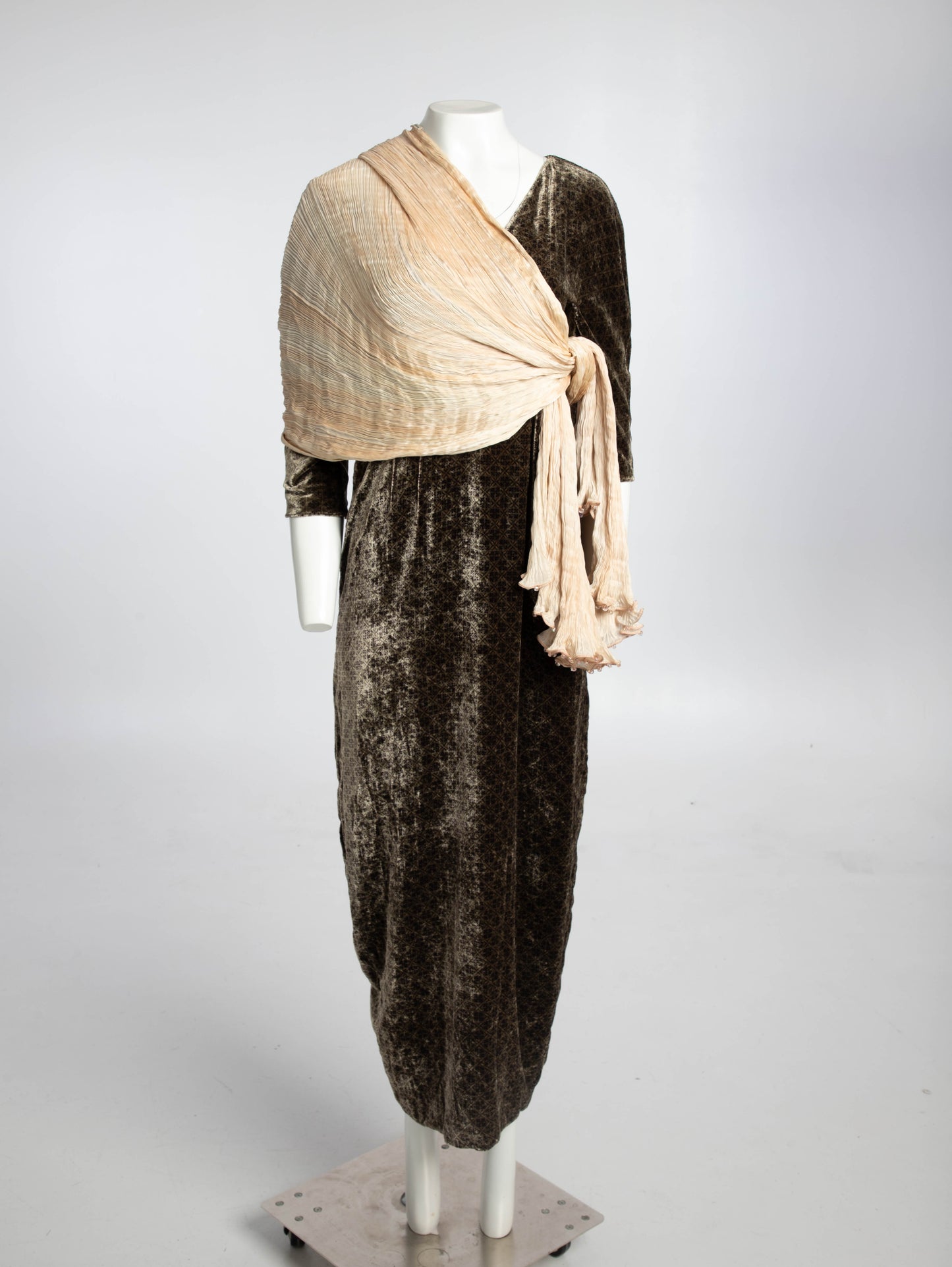 Krizia Long Velvet Cocoon Dress